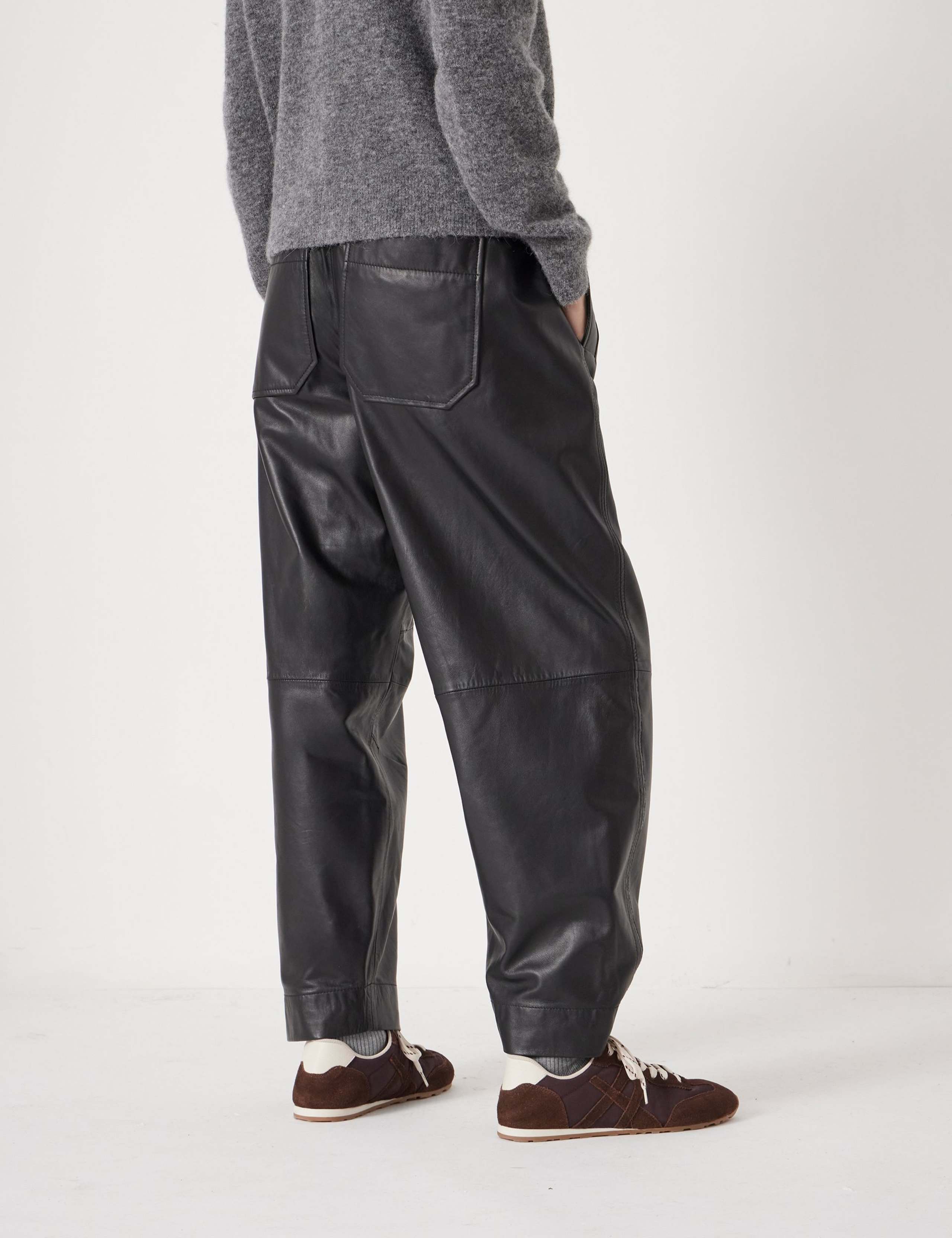 Leather Barrel Leg Trousers 5 of 6