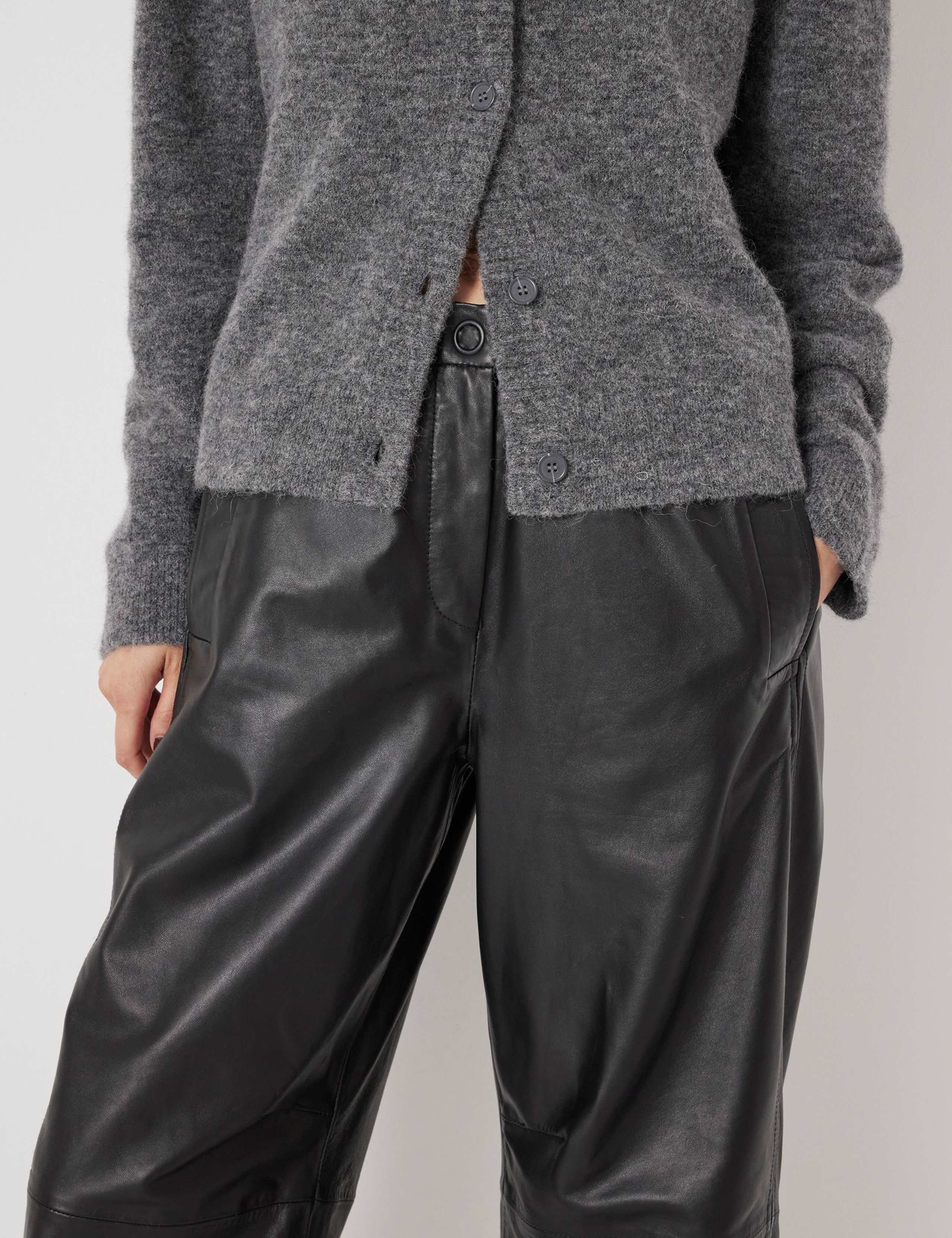 Leather Barrel Leg Trousers 6 of 6