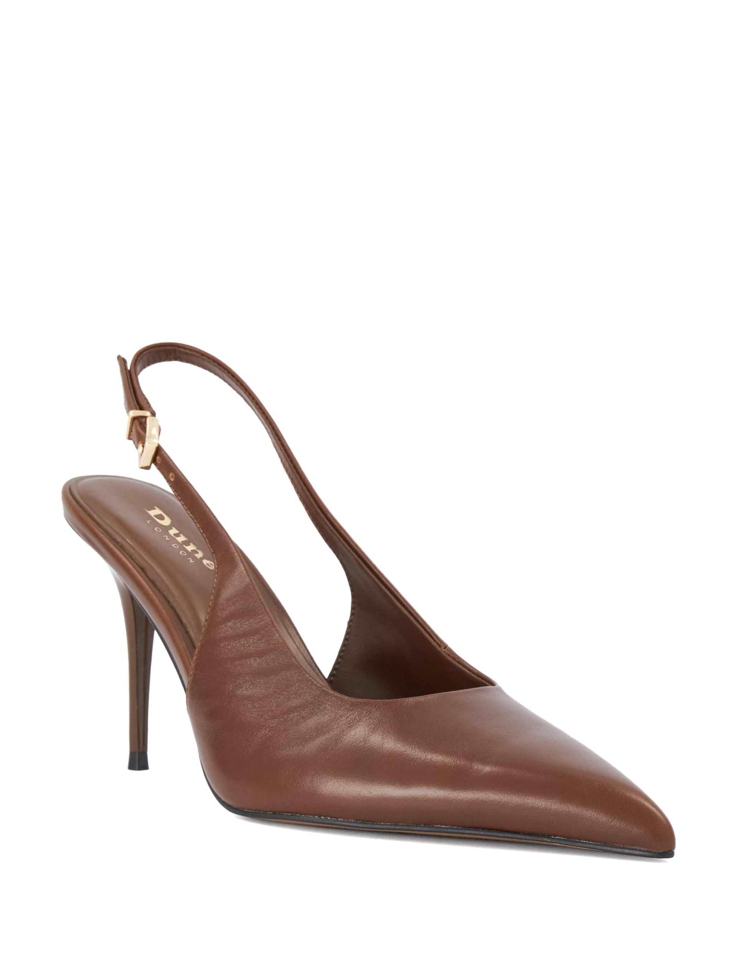 Leather Stiletto Heel Slingback Shoes 4 of 5