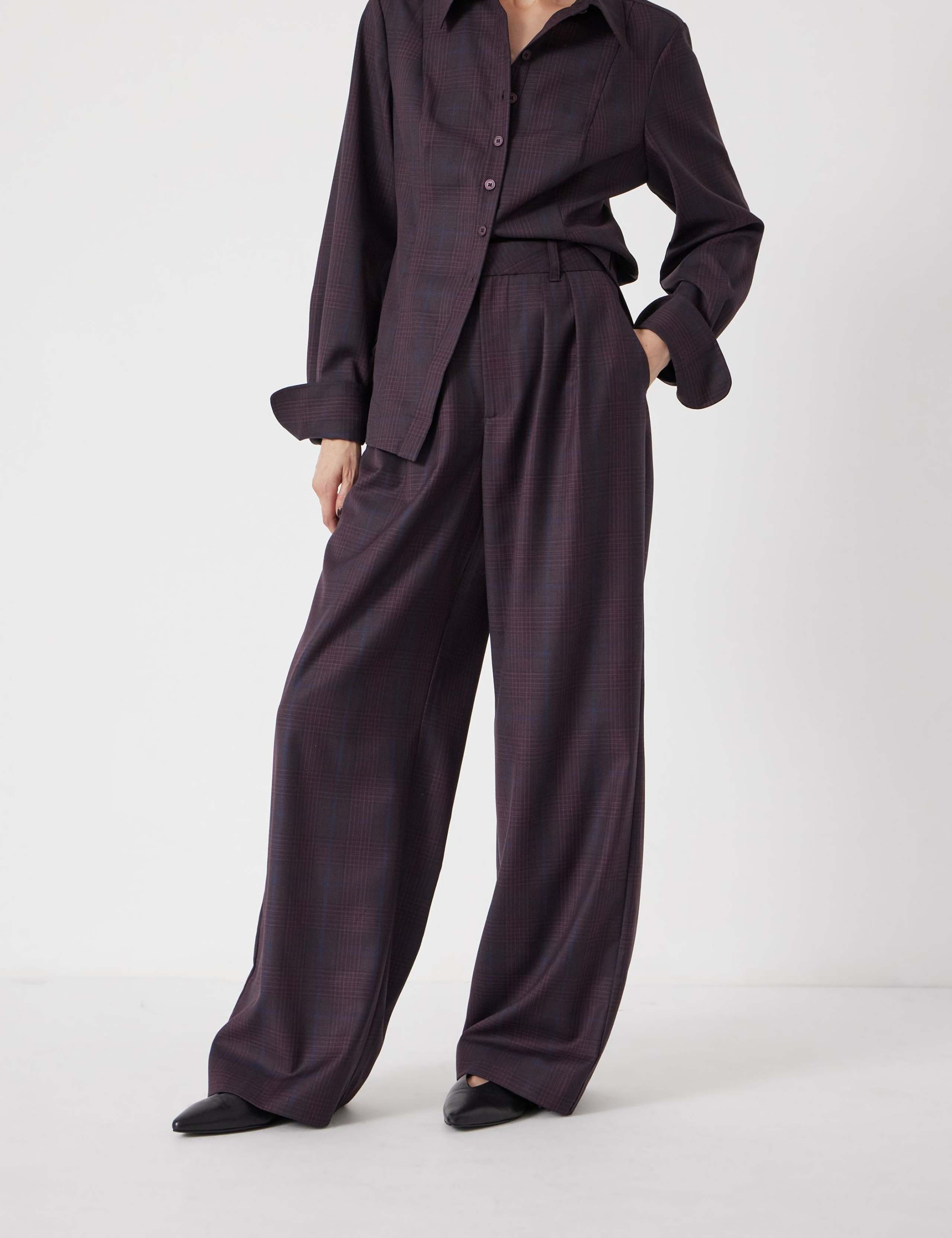 Wool Blend Wide Leg Trousers 3 of 5