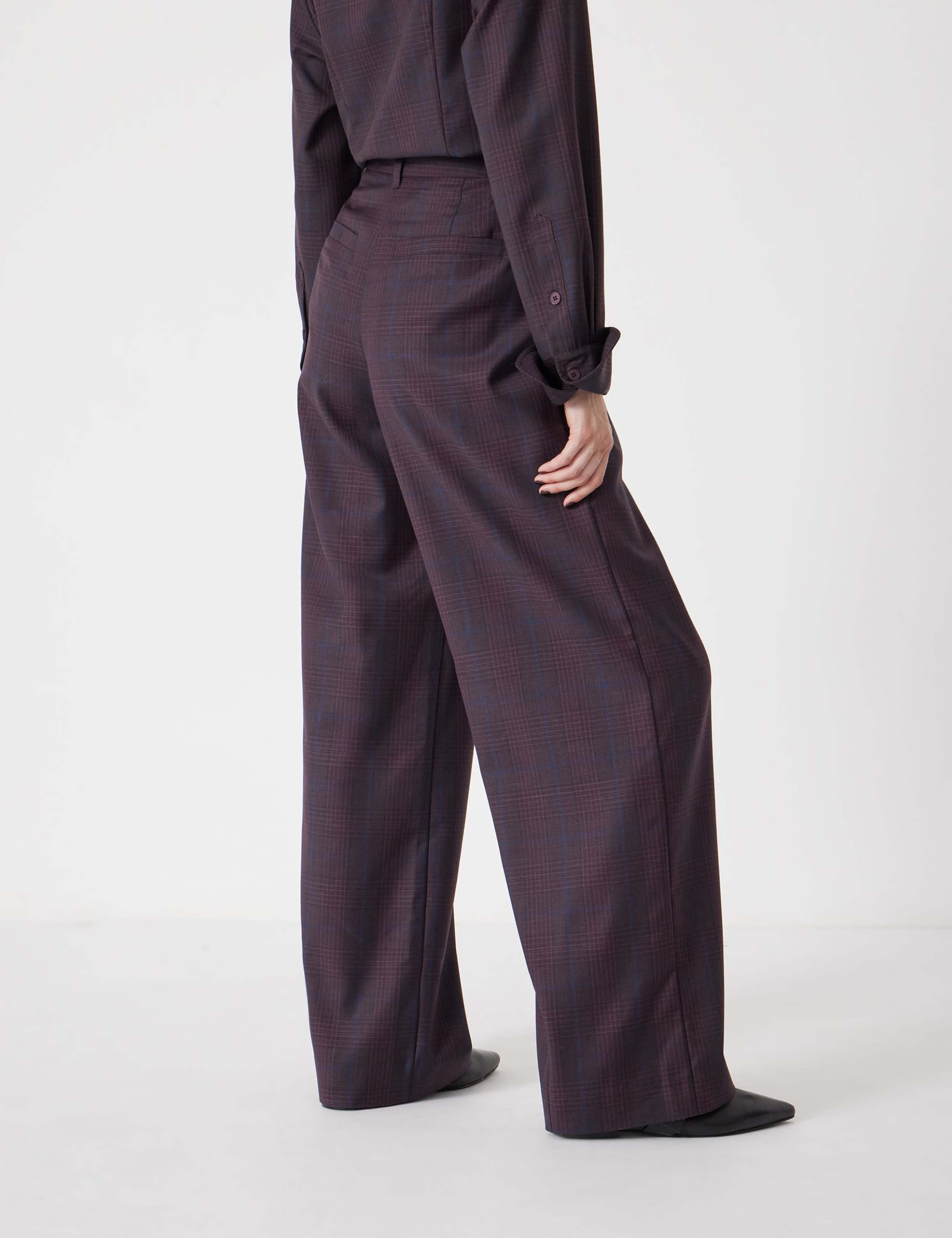 Wool Blend Wide Leg Trousers 4 of 5