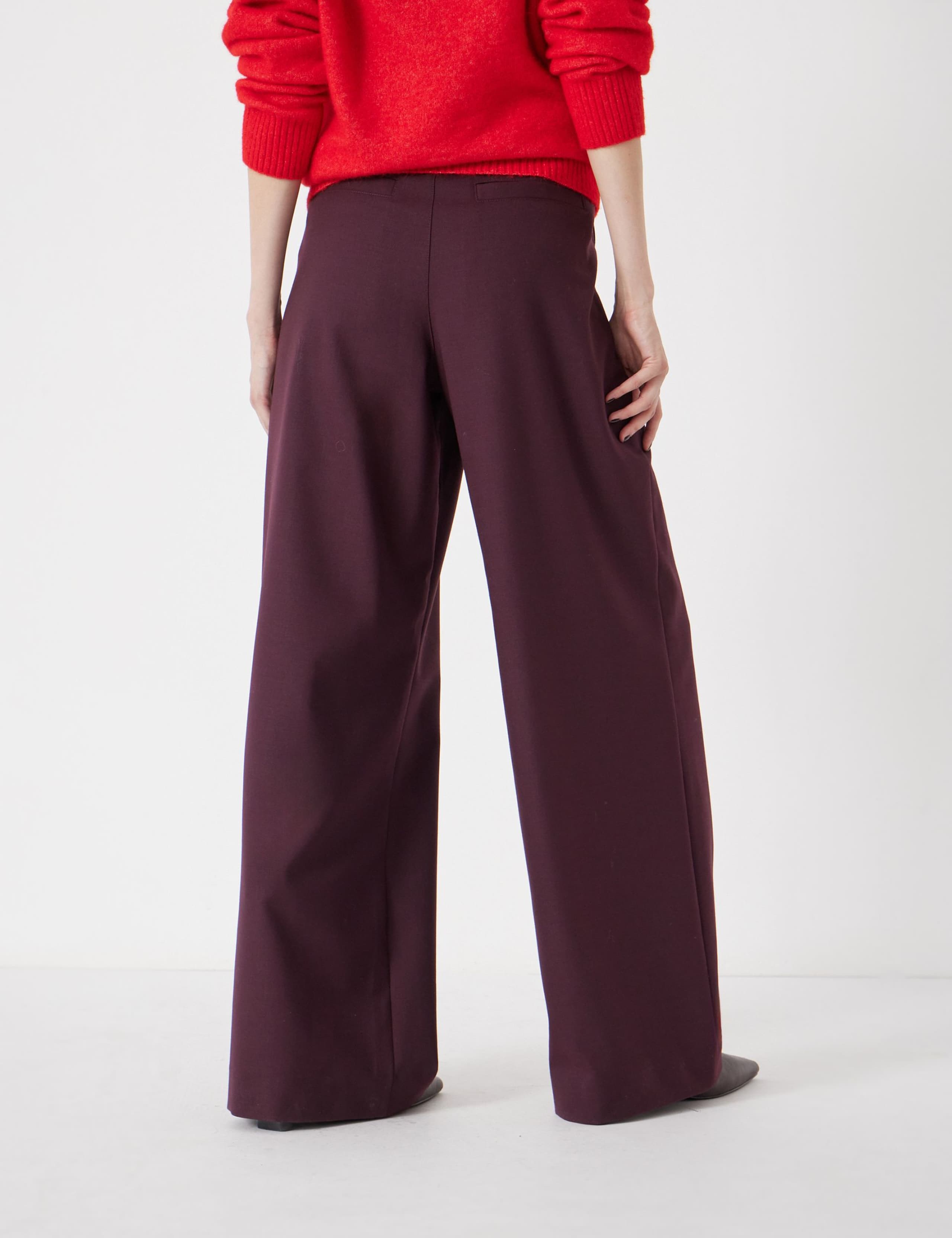 Wool Blend Wide Leg Trousers 4 of 5