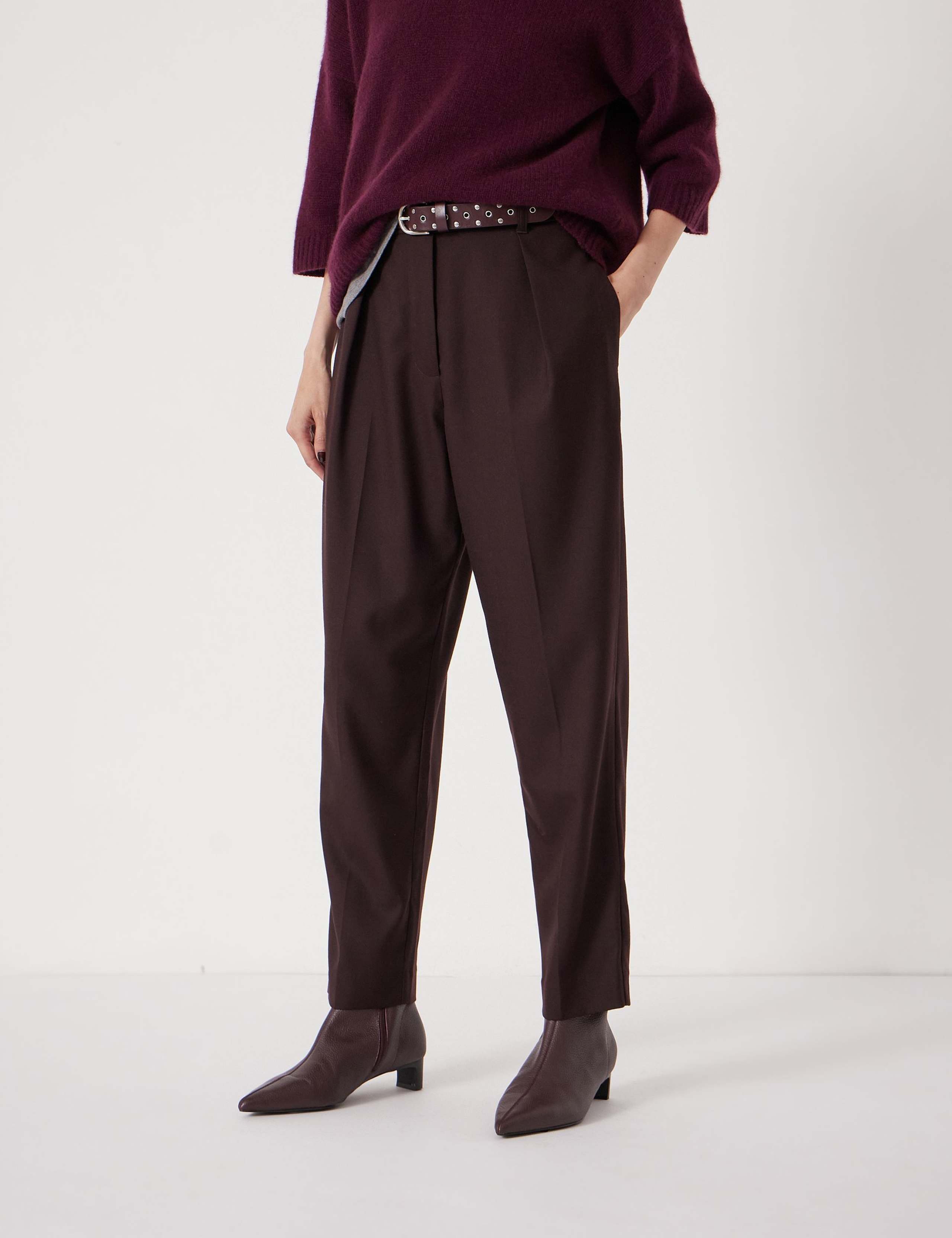 Wool Blend Tapered Trousers 3 of 5