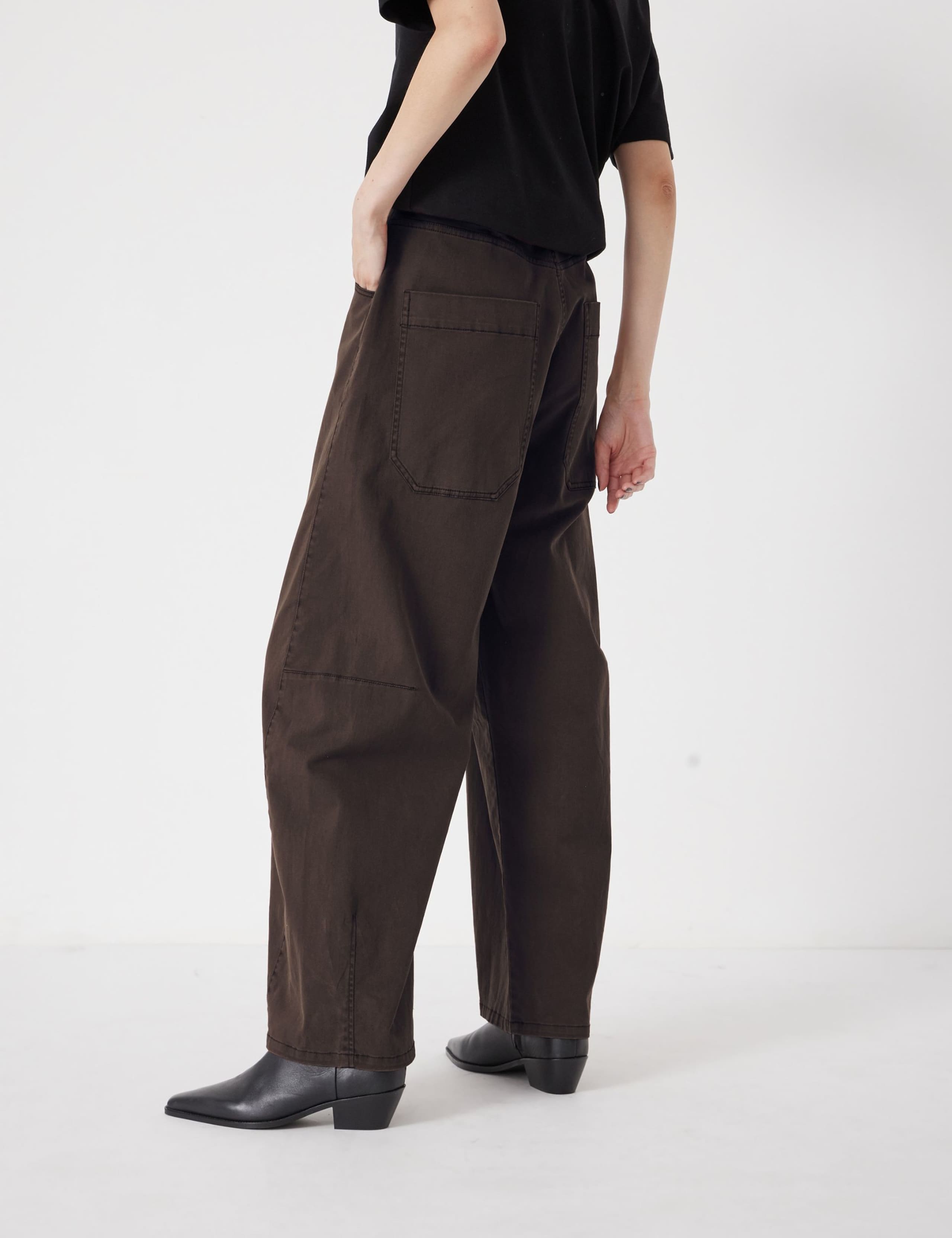 Cotton Rich Barrel Leg Trousers 5 of 6