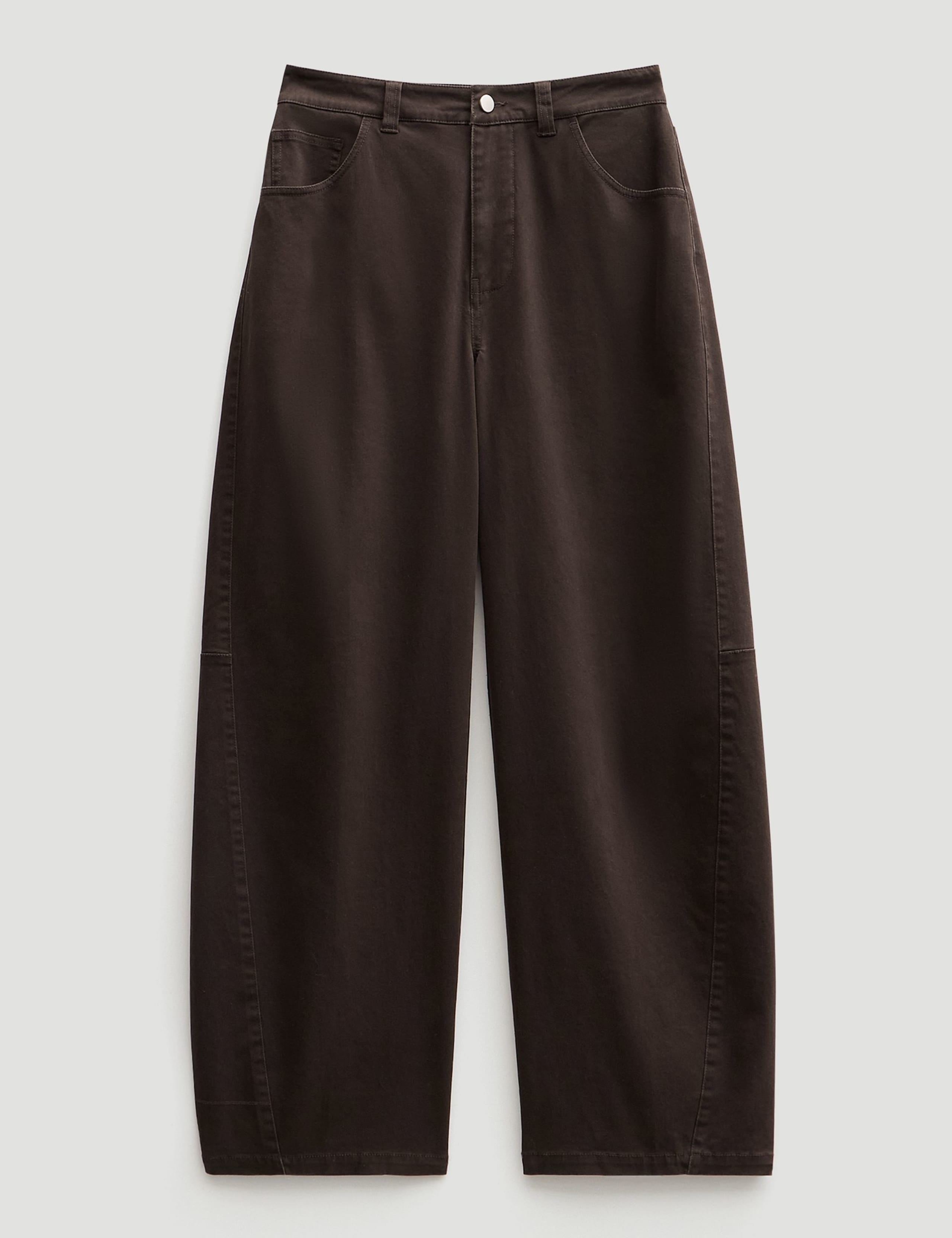 Cotton Rich Barrel Leg Trousers 2 of 6