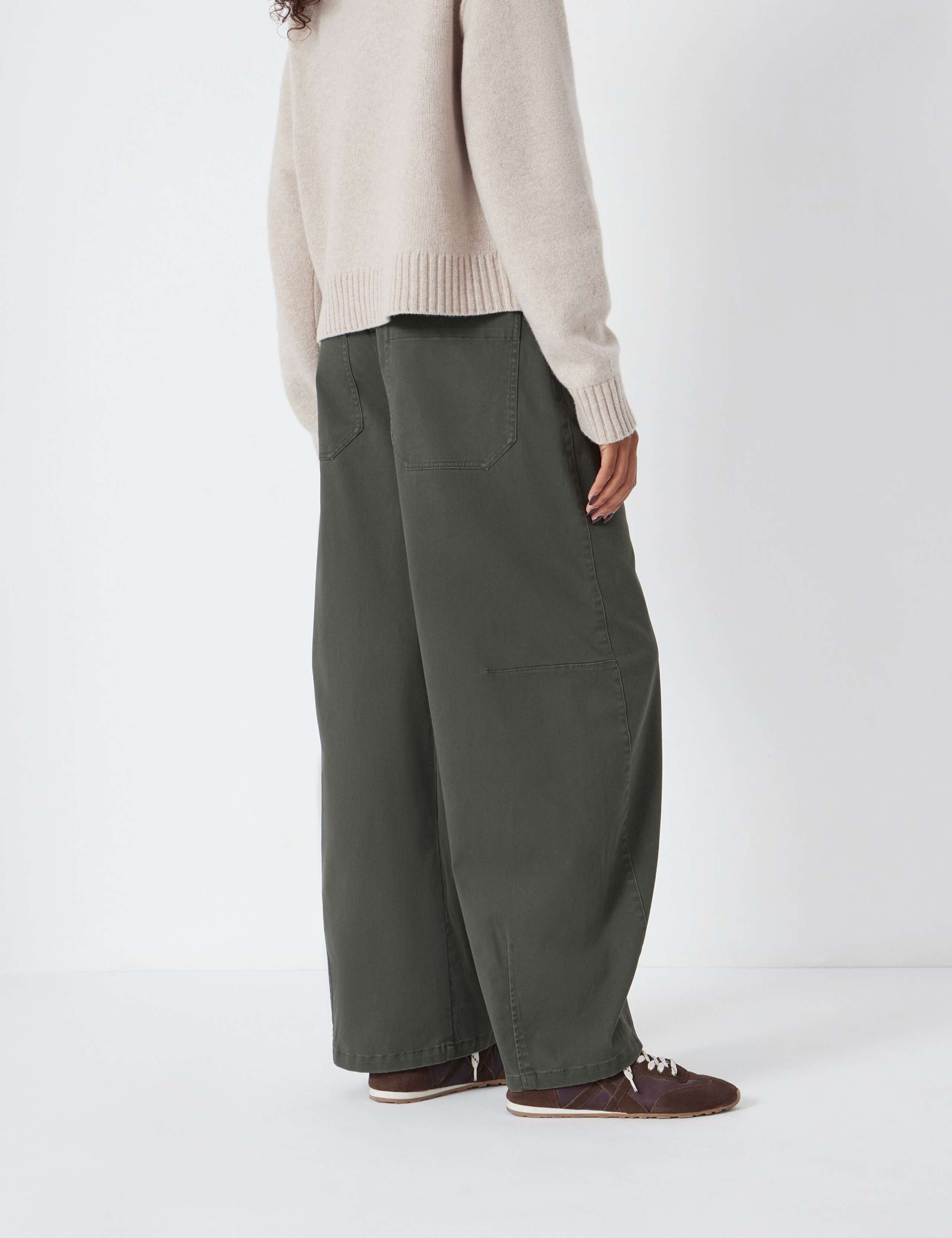 Cotton Rich Barrel Leg Trousers 5 of 6