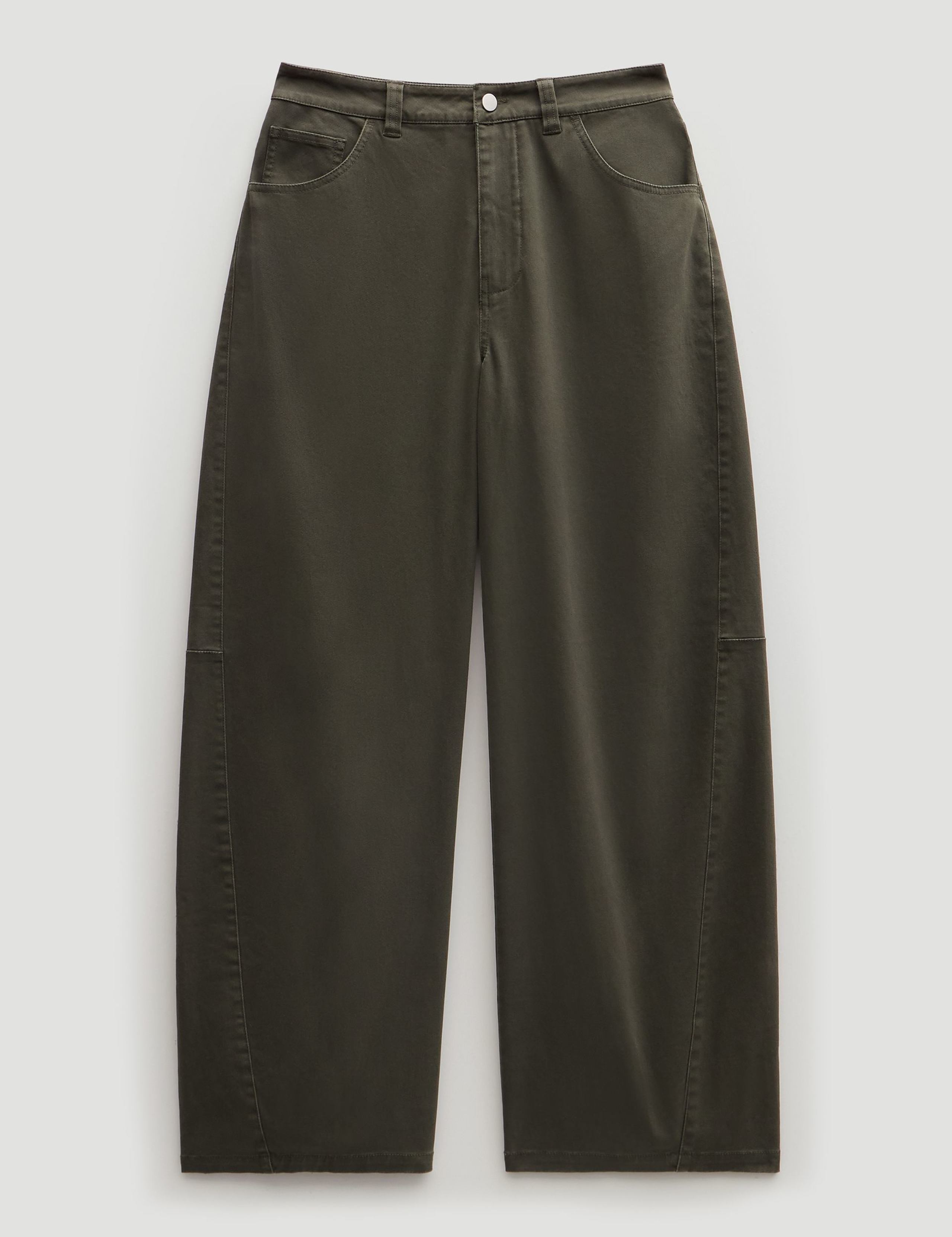 Cotton Rich Barrel Leg Trousers 2 of 6