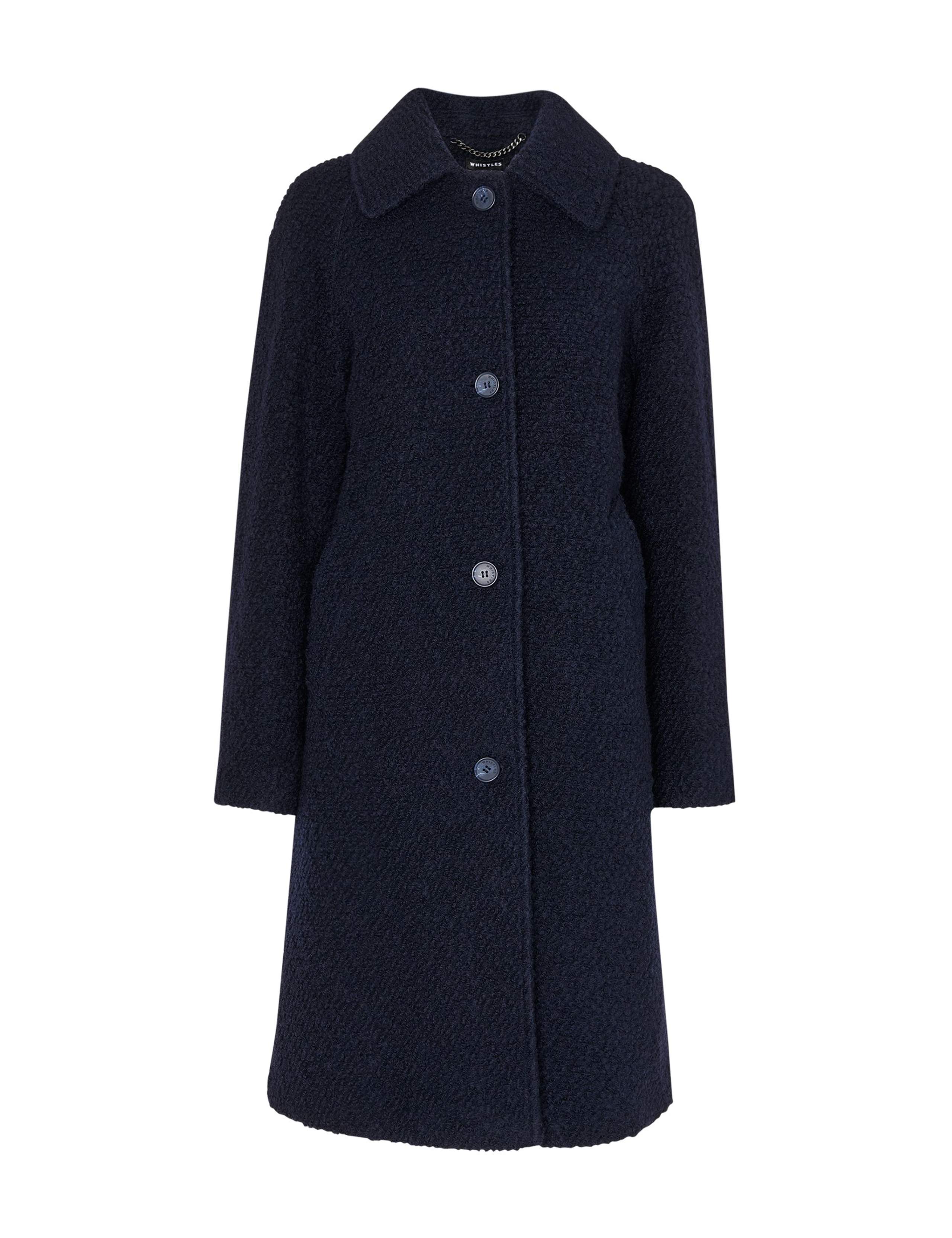 Wool Rich Bouclé Relaxed Collared Coat