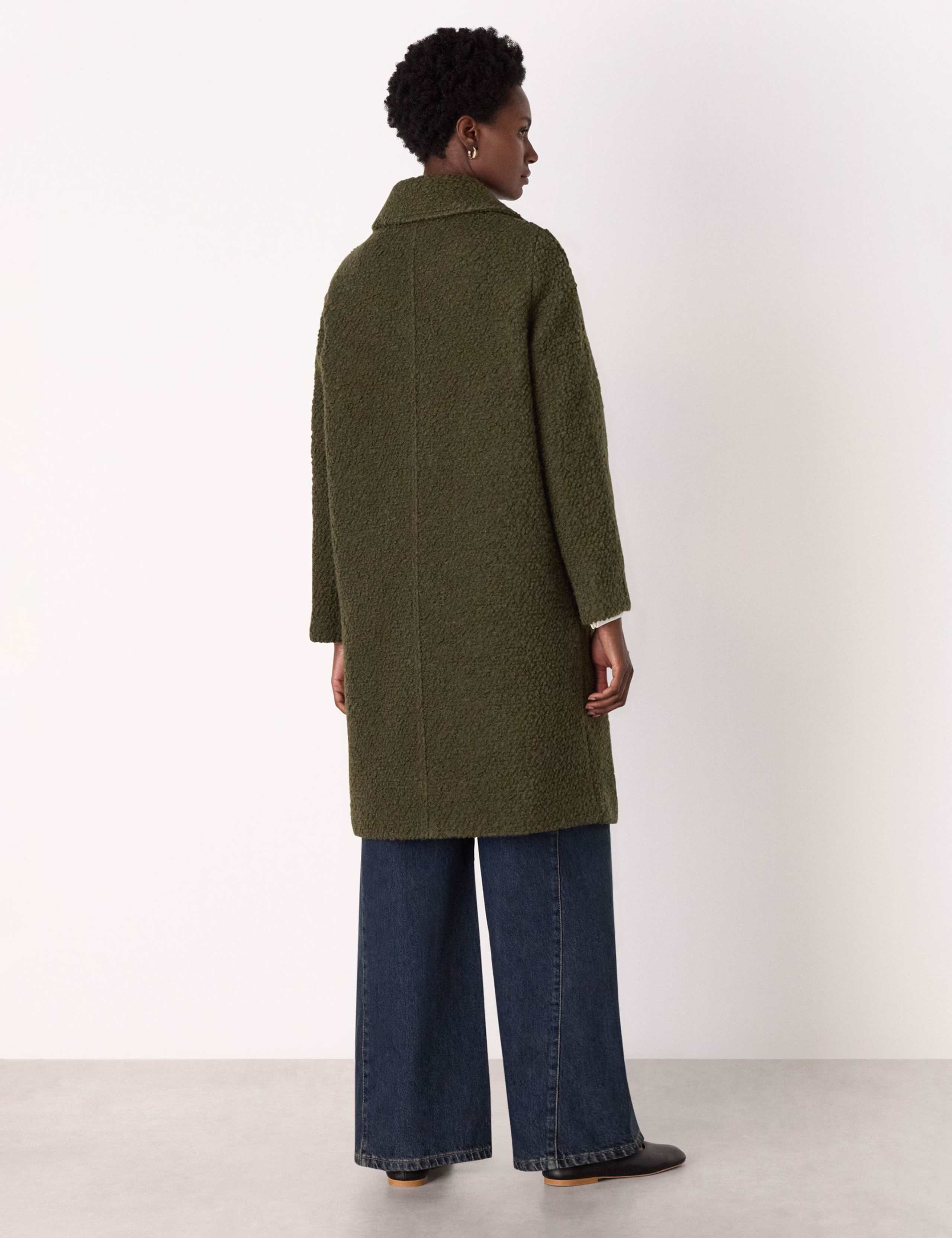 Wool Rich Bouclé Relaxed Collared Coat 3 of 4