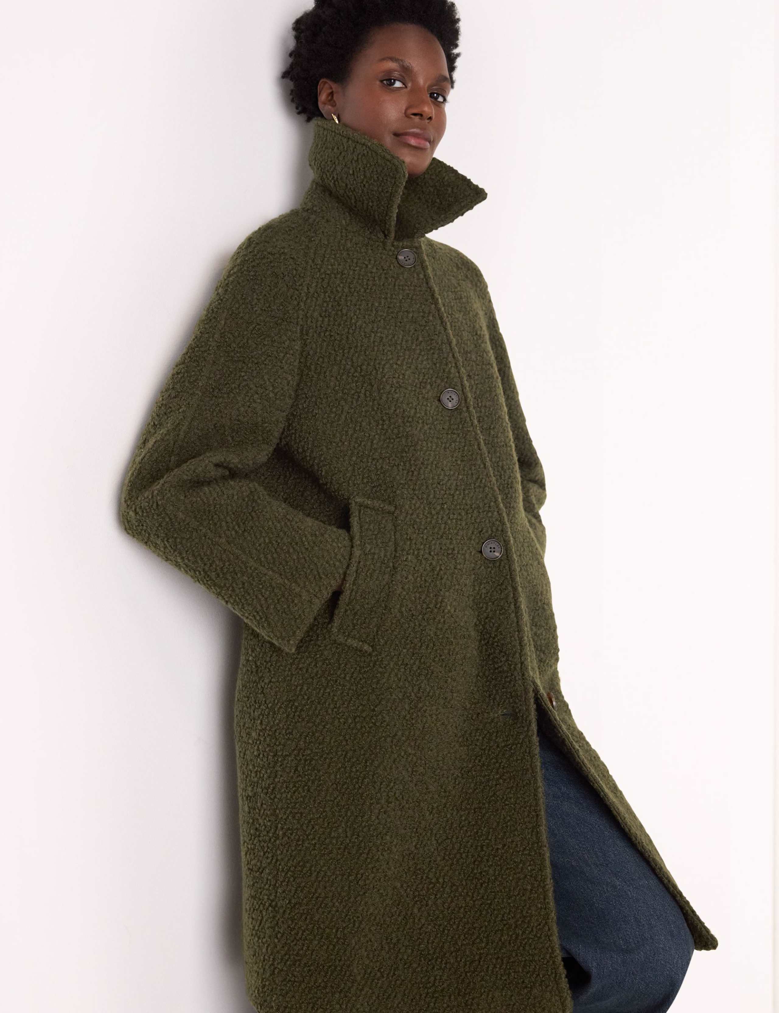 Wool Rich Bouclé Relaxed Collared Coat 4 of 4