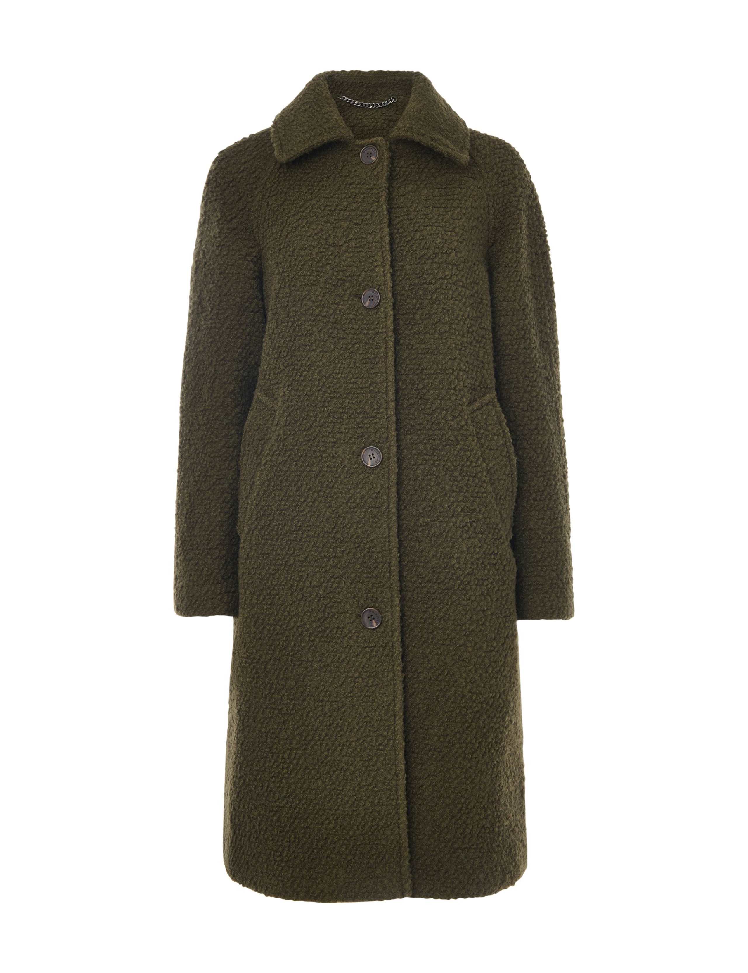 Wool Rich Bouclé Relaxed Collared Coat 2 of 4