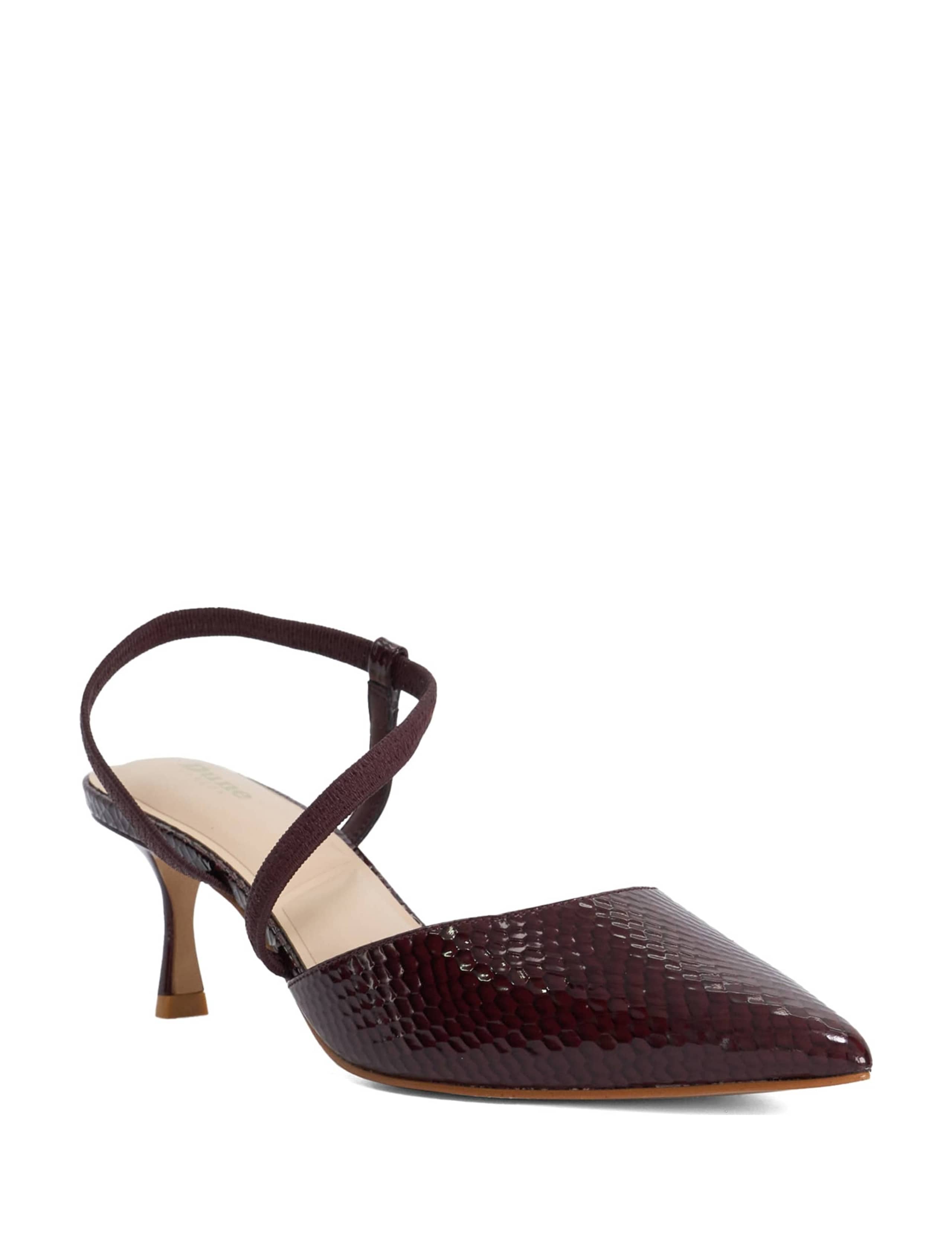 Leather Asymetric Stiletto Heel Court Shoes 3 of 5