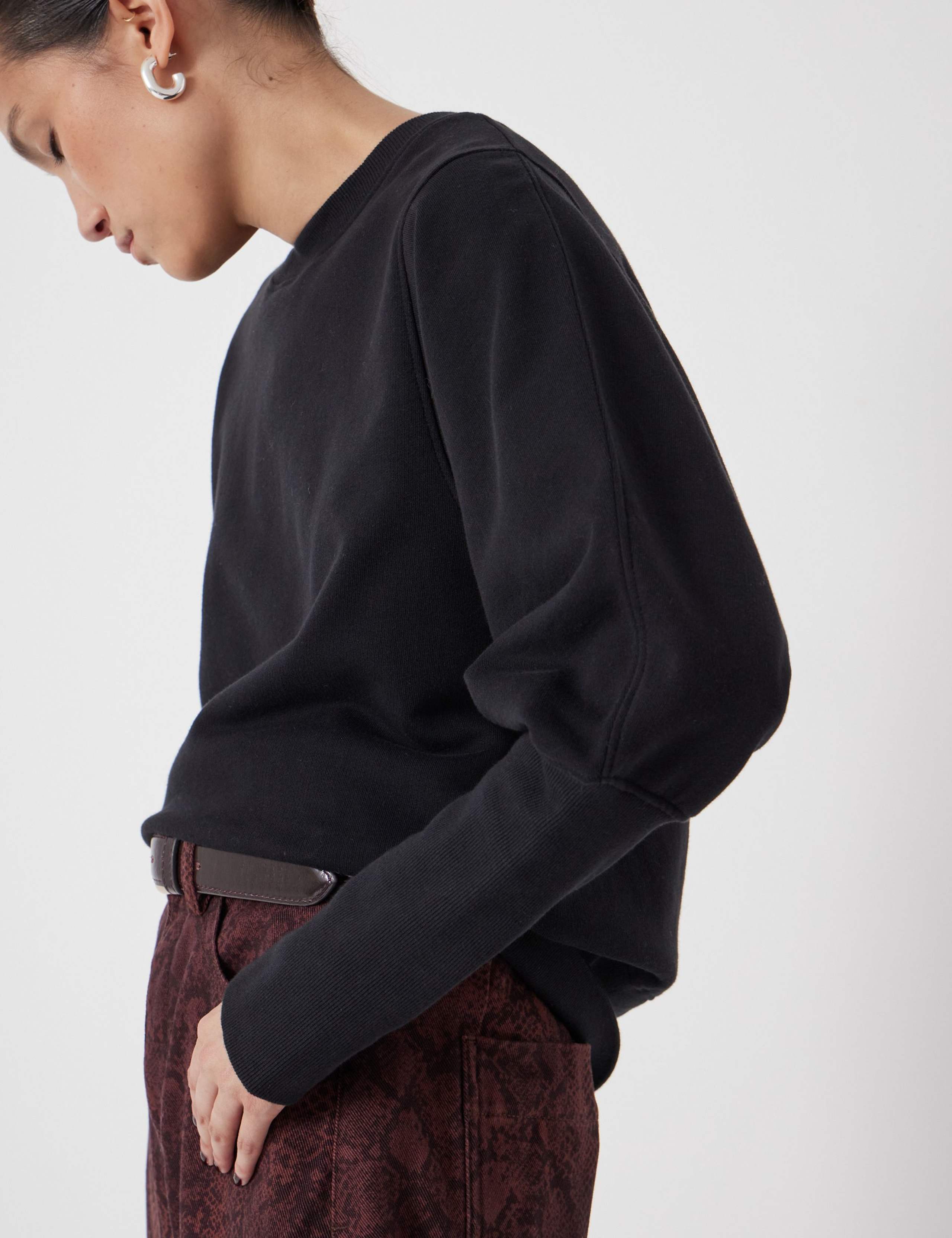 Pure Cotton Relaxed Puff Sleeve Sweatshirt 6 of 6