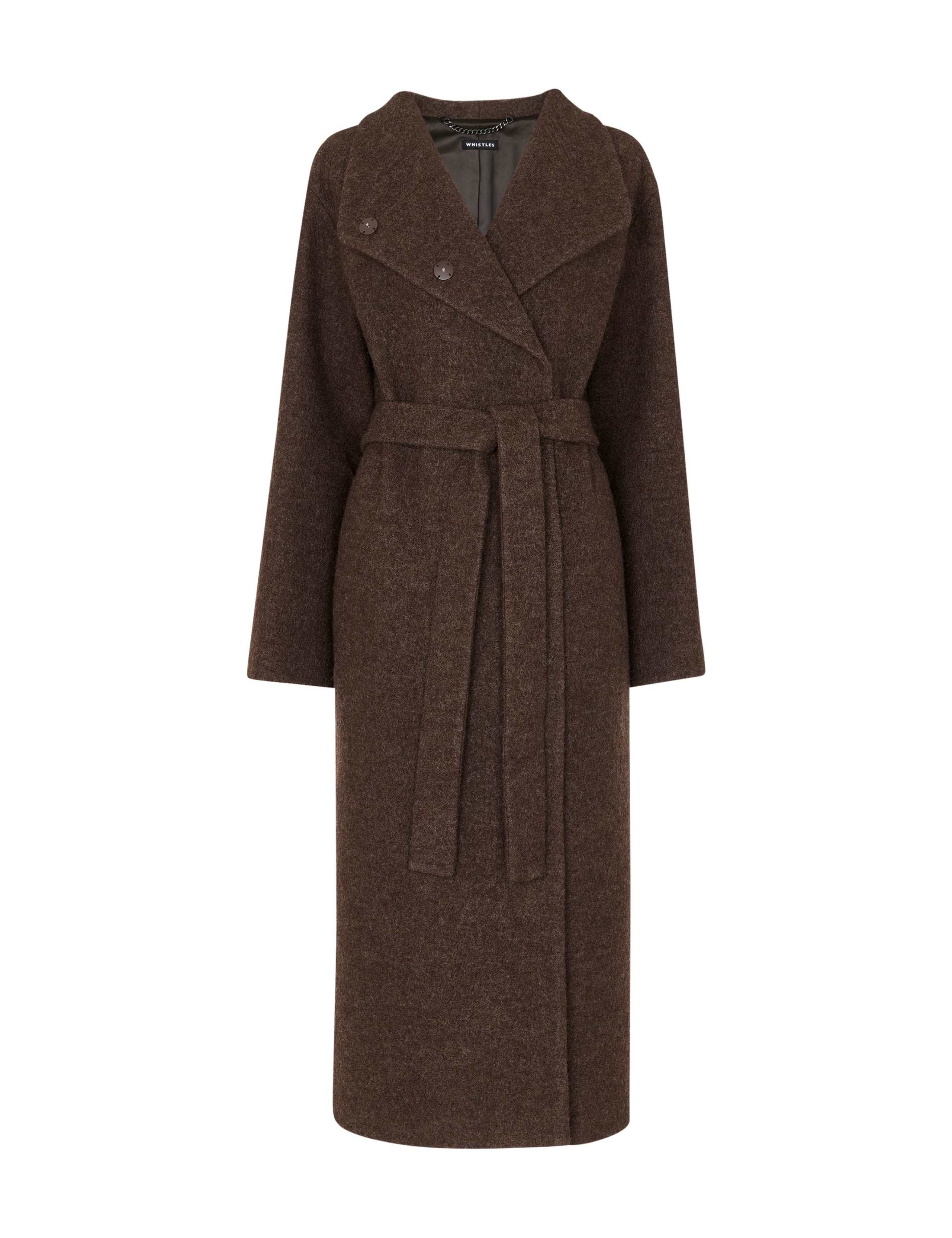 Pure Wool Belted Funnel Neck Wrap Coat 2 of 4