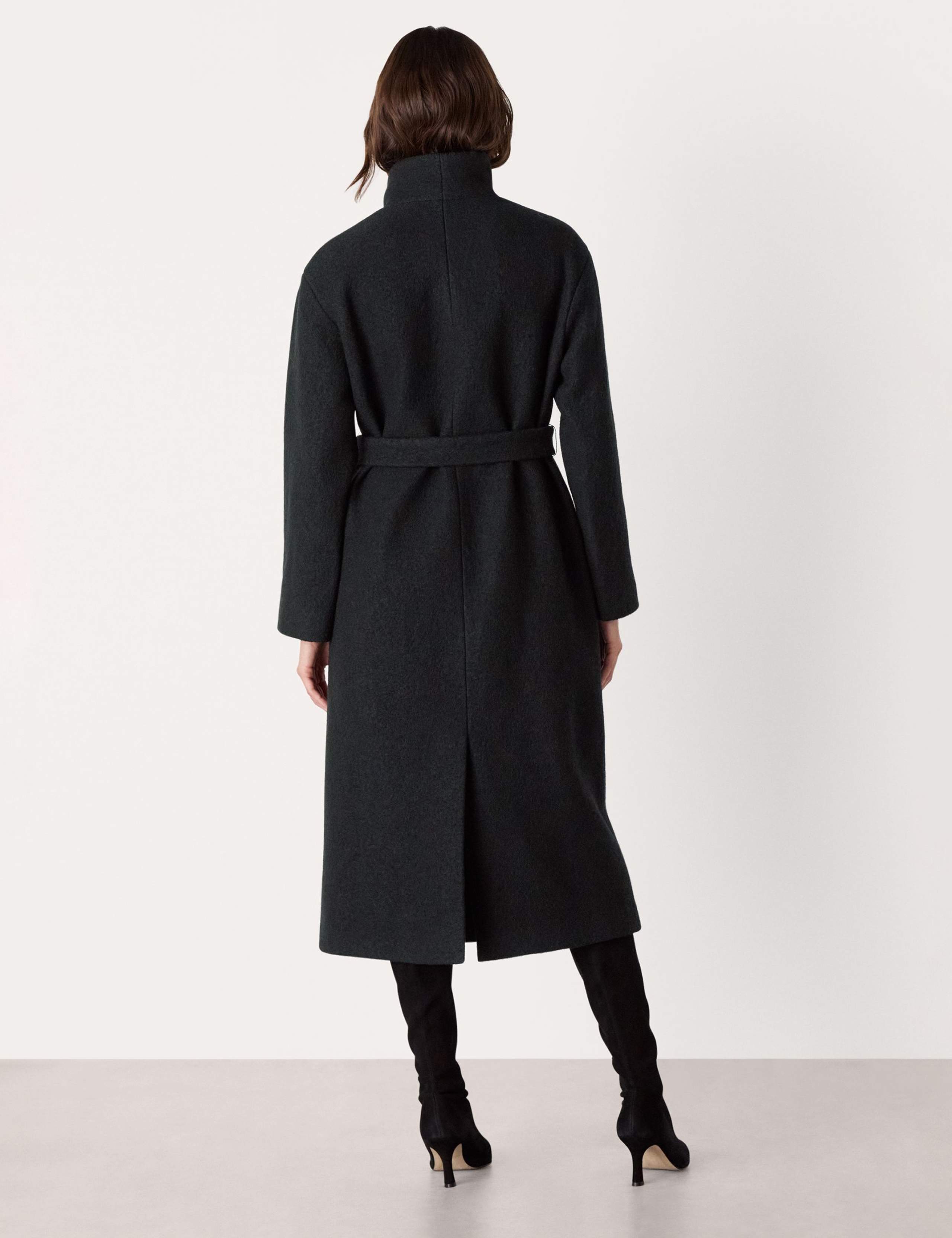 Pure Wool Belted Funnel Neck Wrap Coat 3 of 4