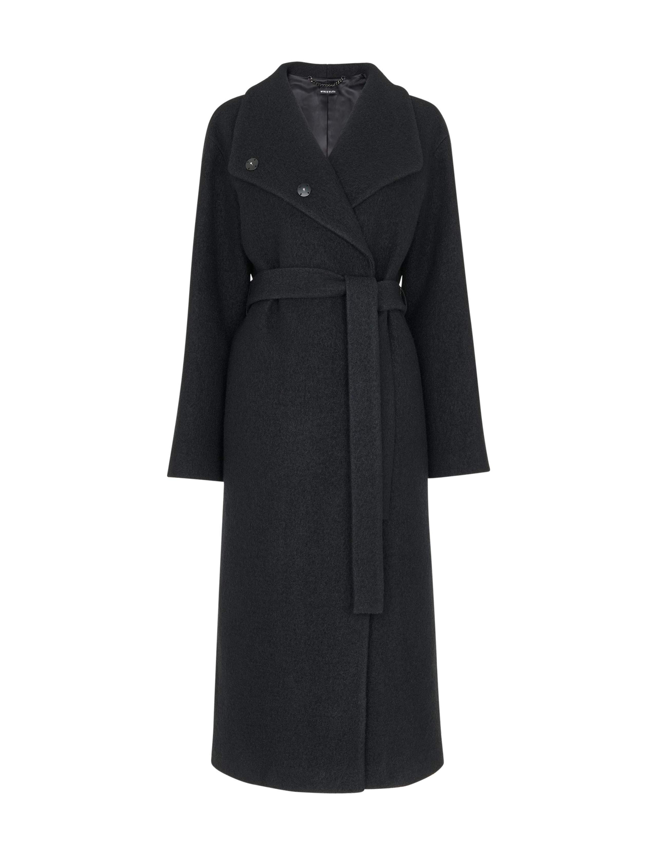 Morgan Pure Wool Belted Funnel Neck Wrap Coat 2 of 4
