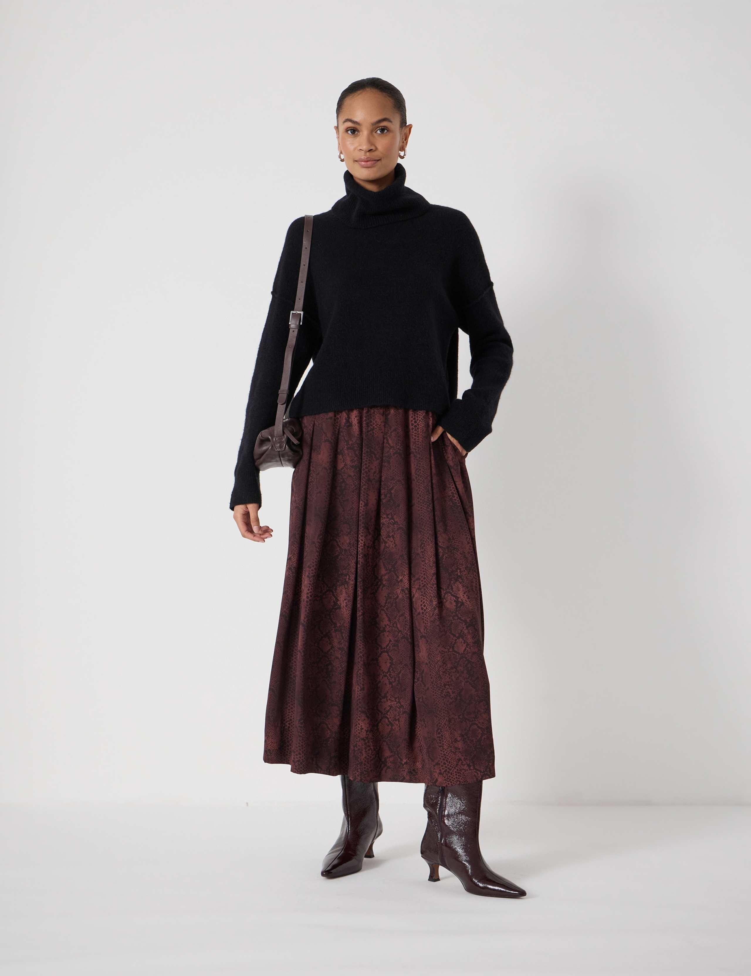 Animal Print Pleated Midi Skirt 4 of 5