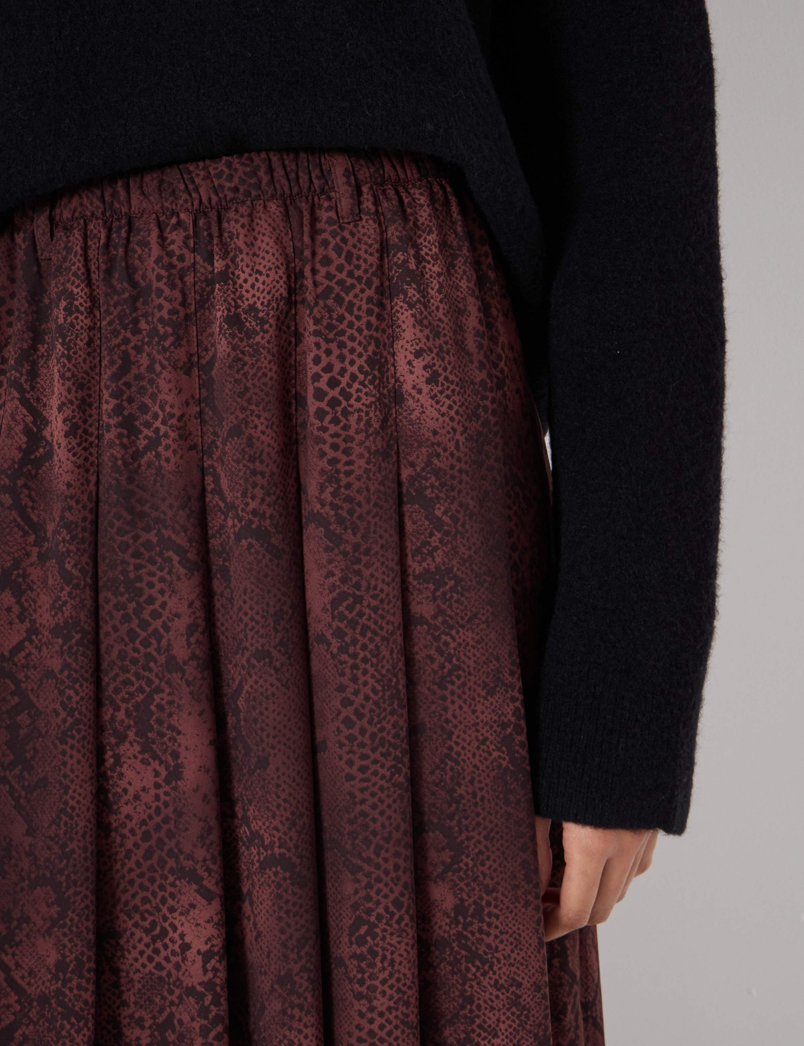 Animal Print Pleated Midi Skirt 5 of 5