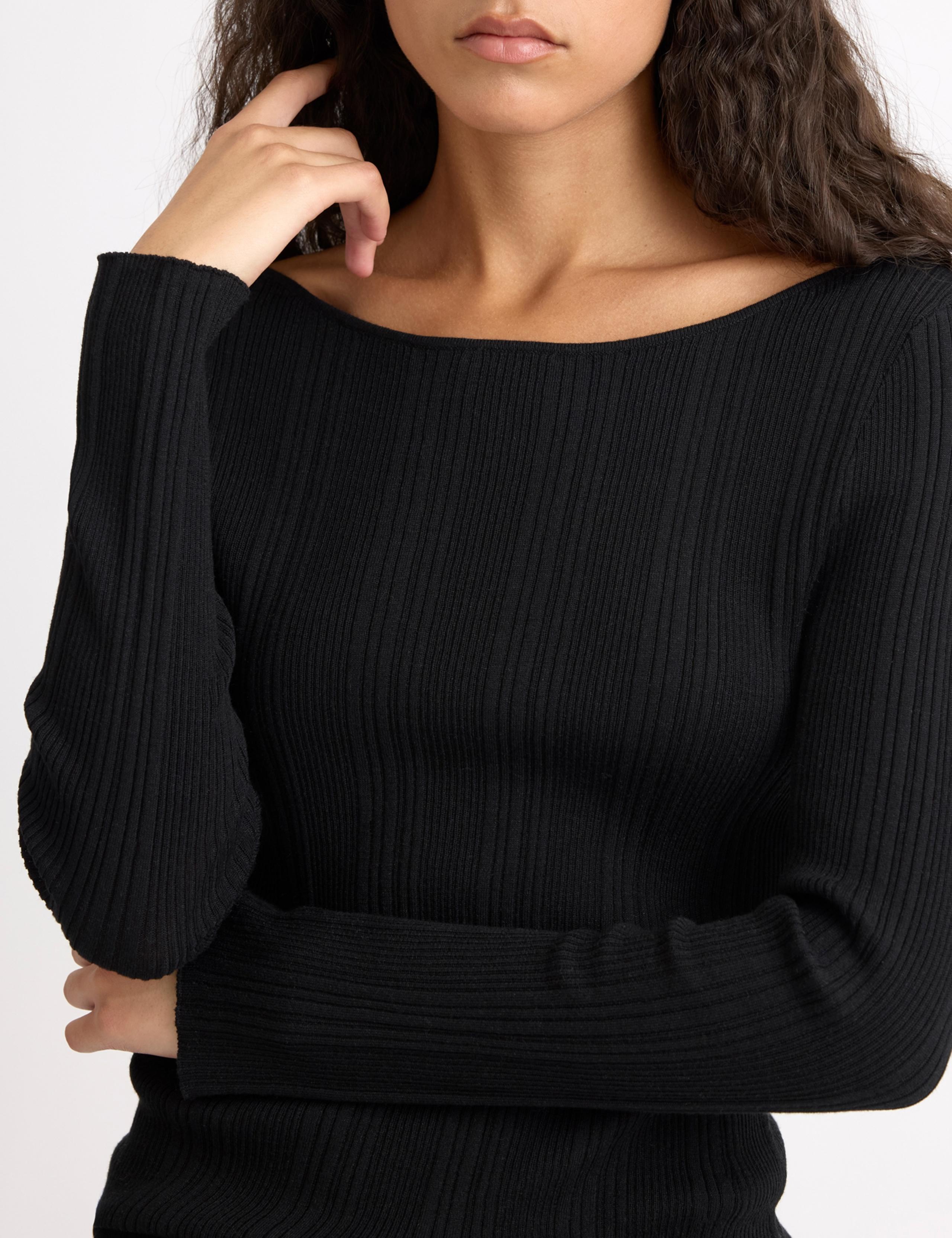 Ribbed Slash Neck Top 3 of 4