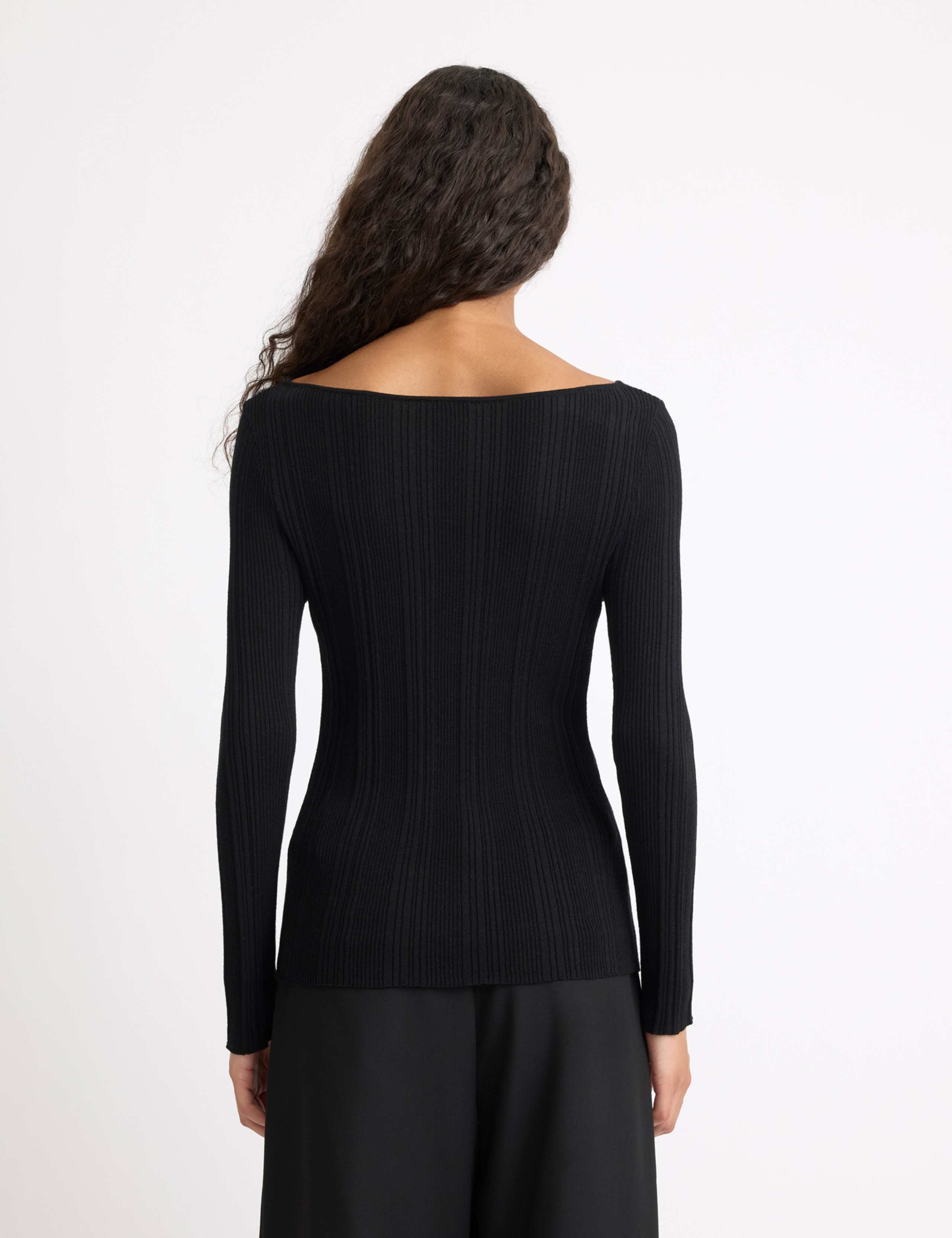 Ribbed Slash Neck Top 4 of 4