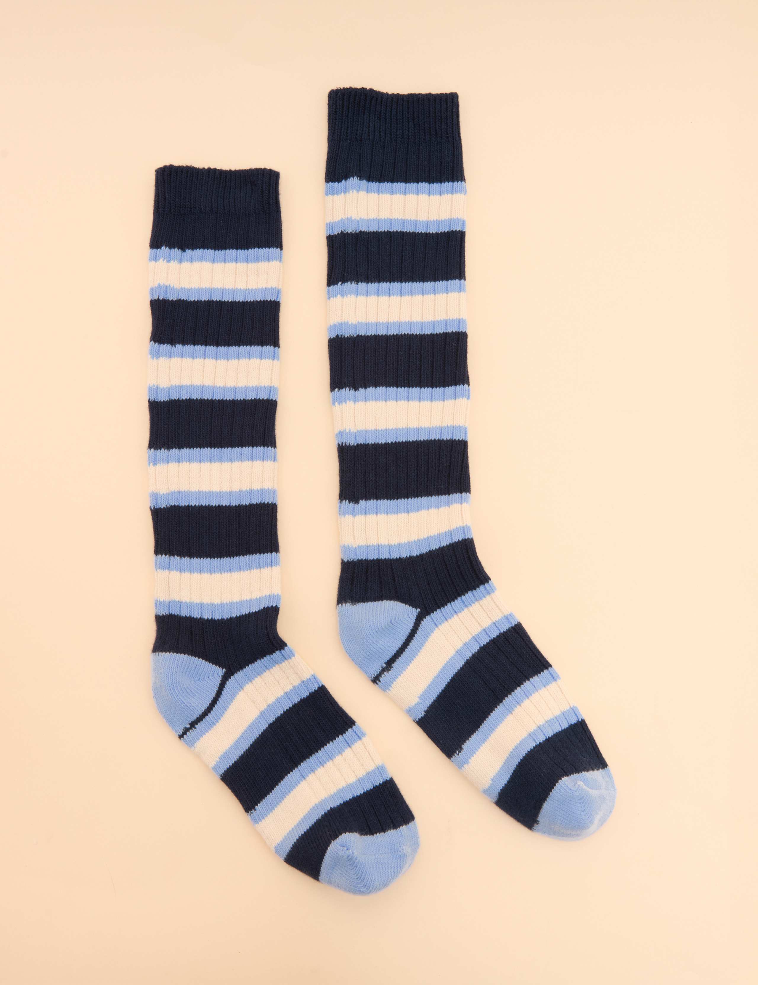 Cotton Rich Striped Knee High Socks 1 of 3