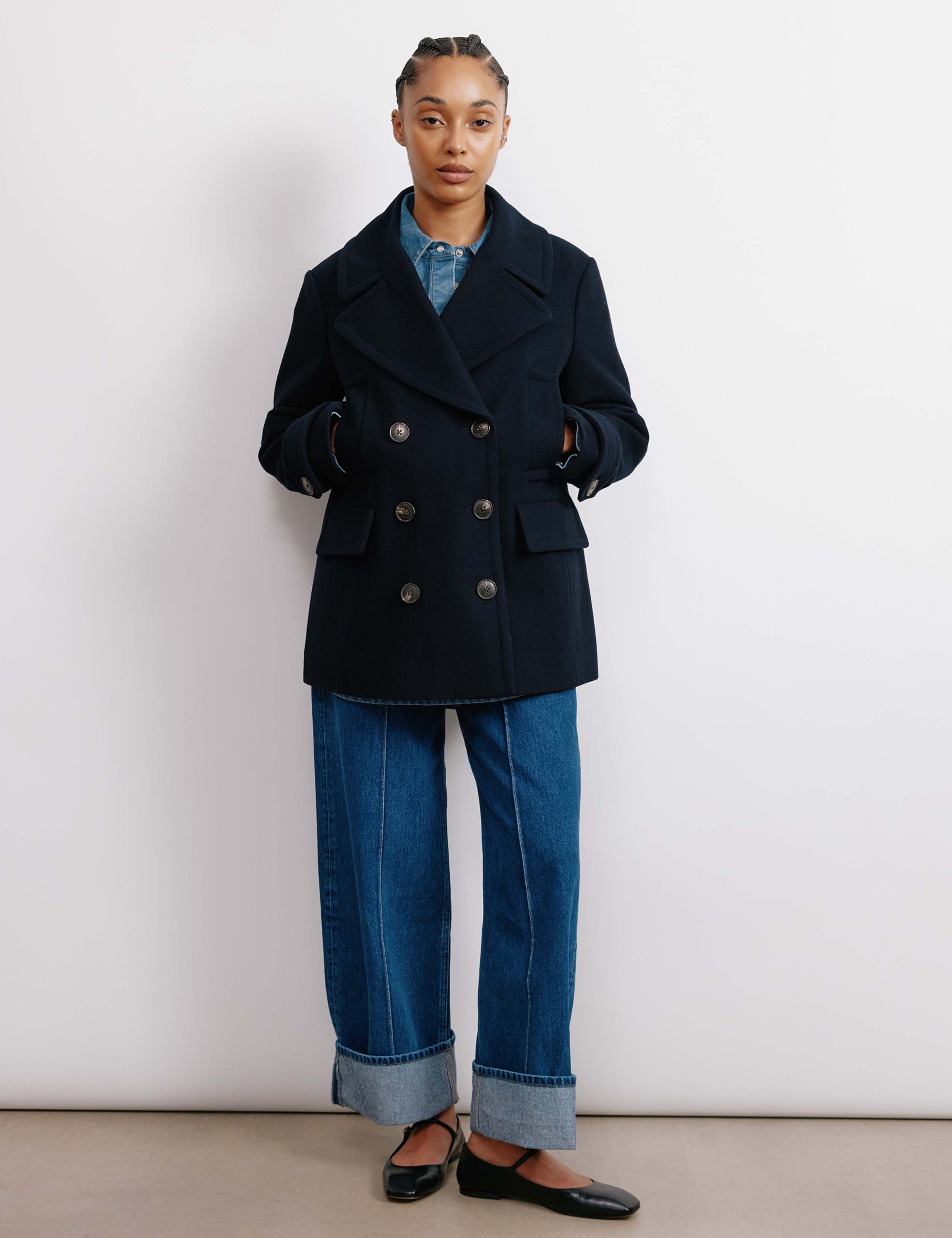 Wool Rich Double Breasted Pea Coat 5 of 7