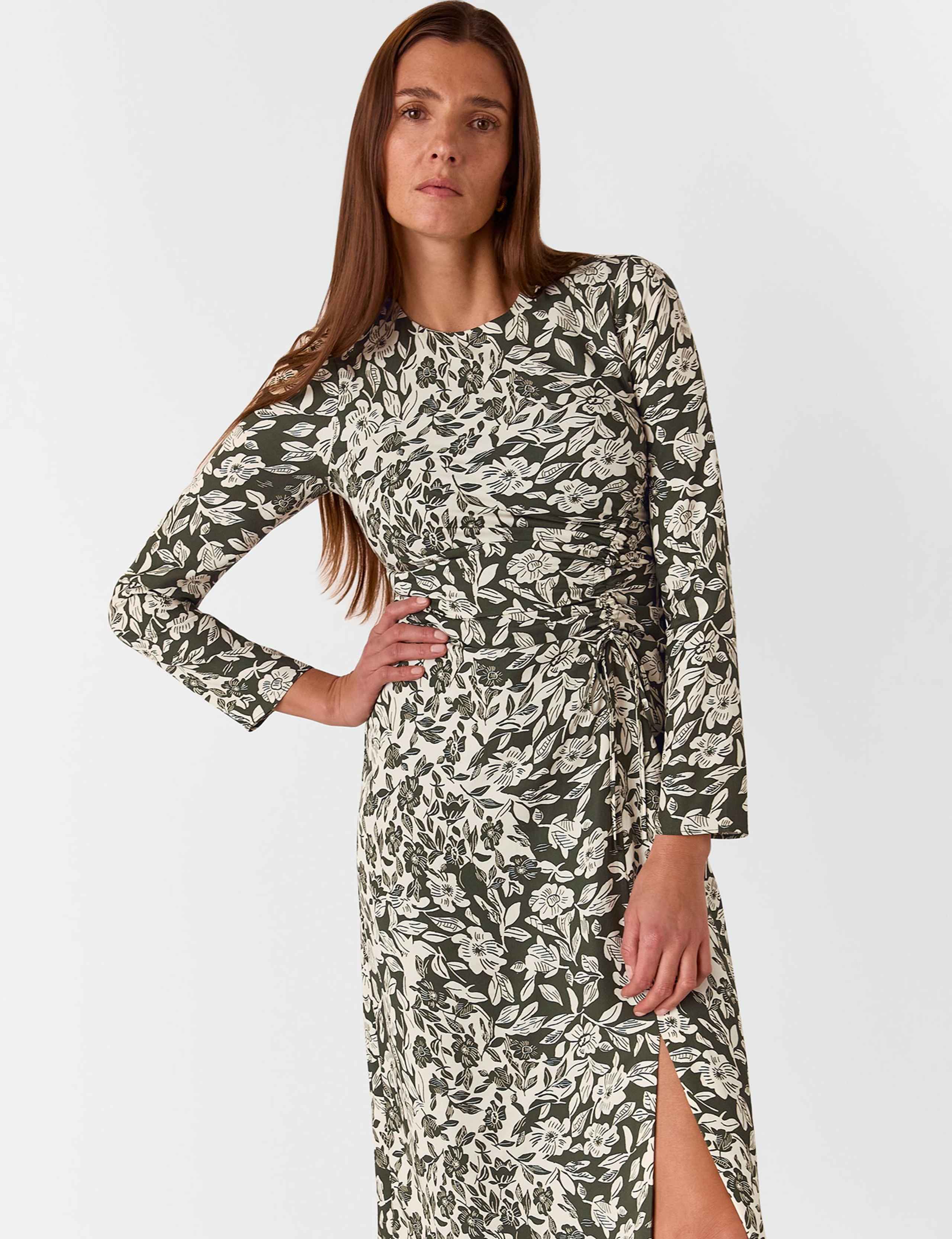 Pure Lyocell Floral Midi Skater Dress 4 of 4