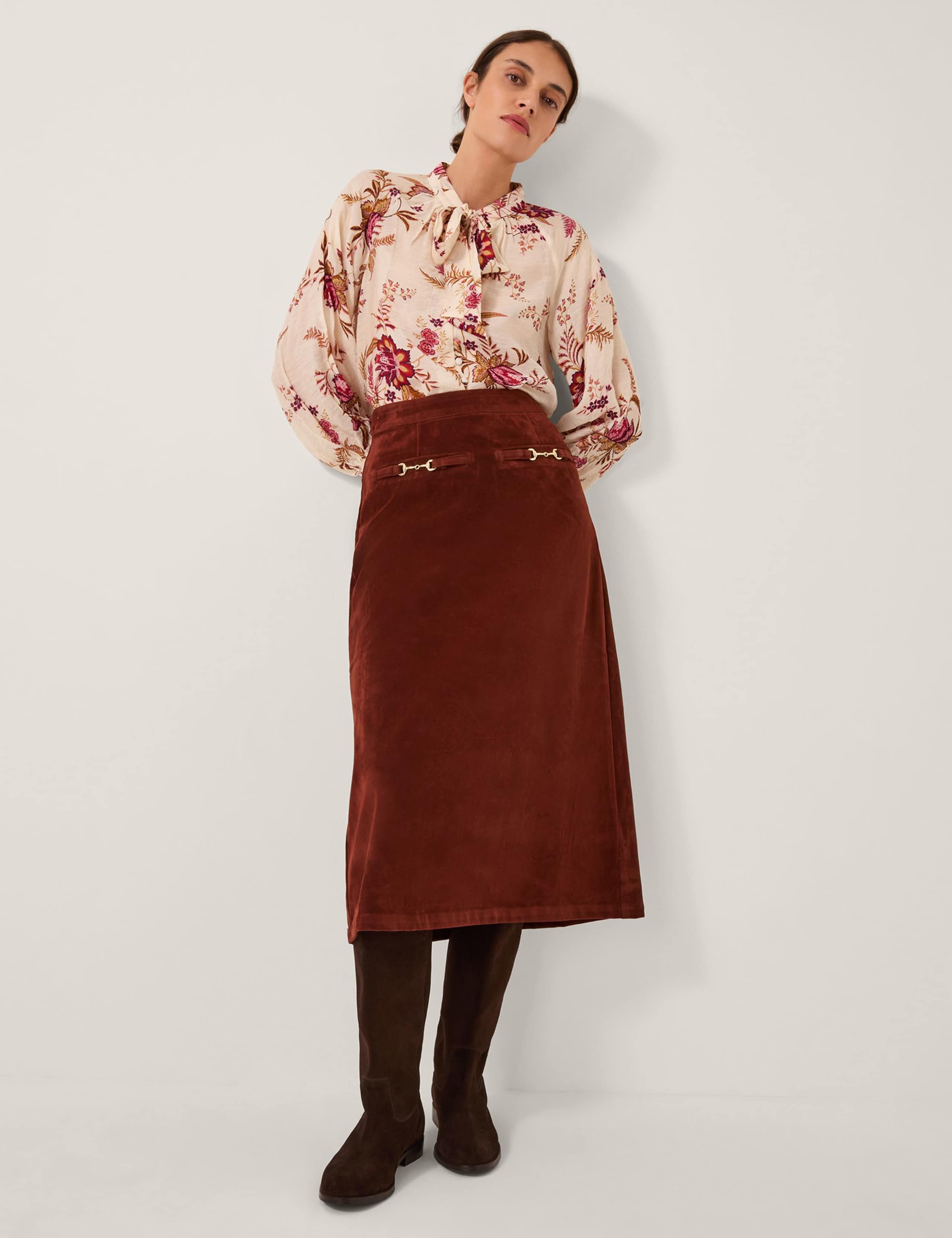 Suedette Midi A-Line Skirt 2 of 4