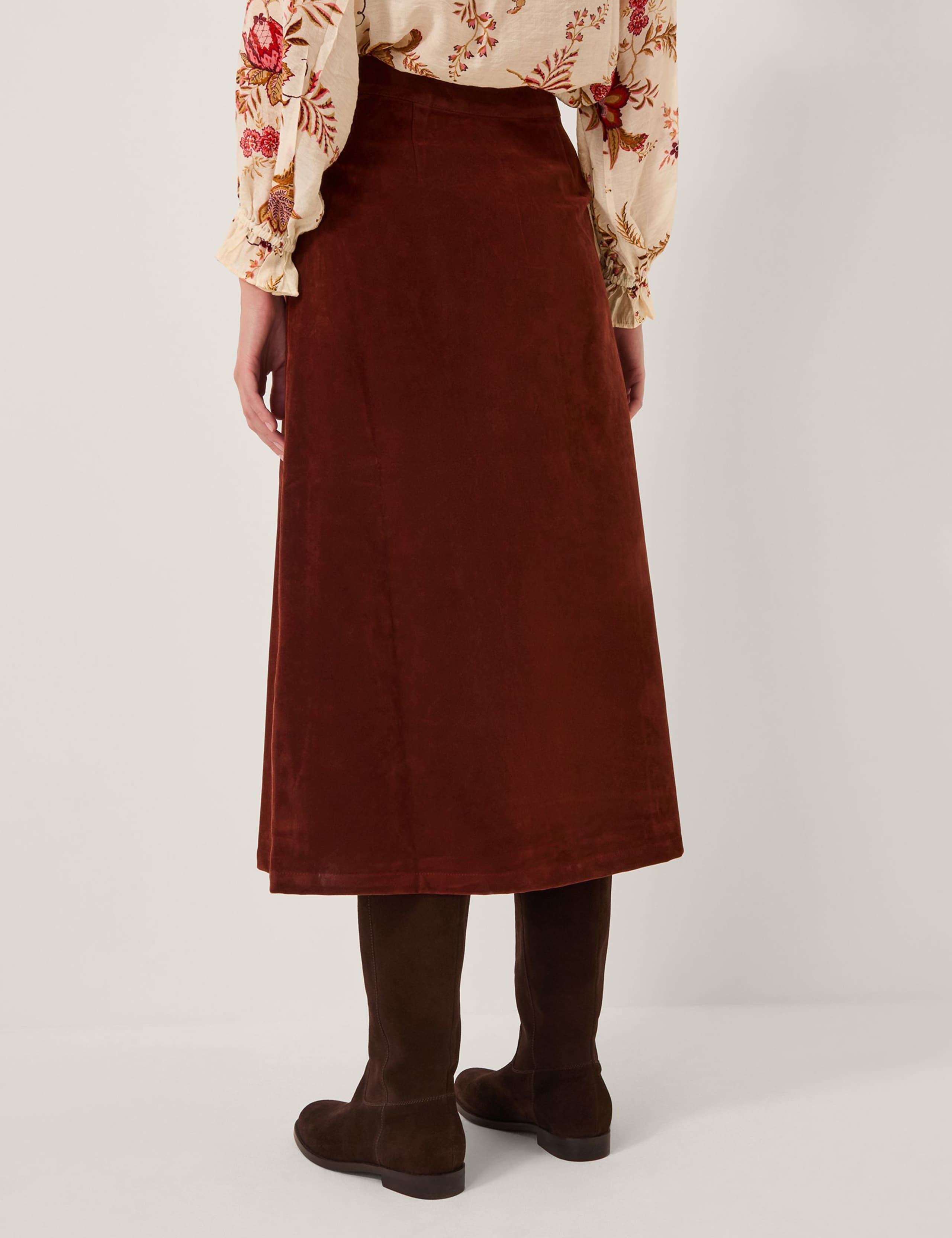 Suedette Midi A-Line Skirt 3 of 4