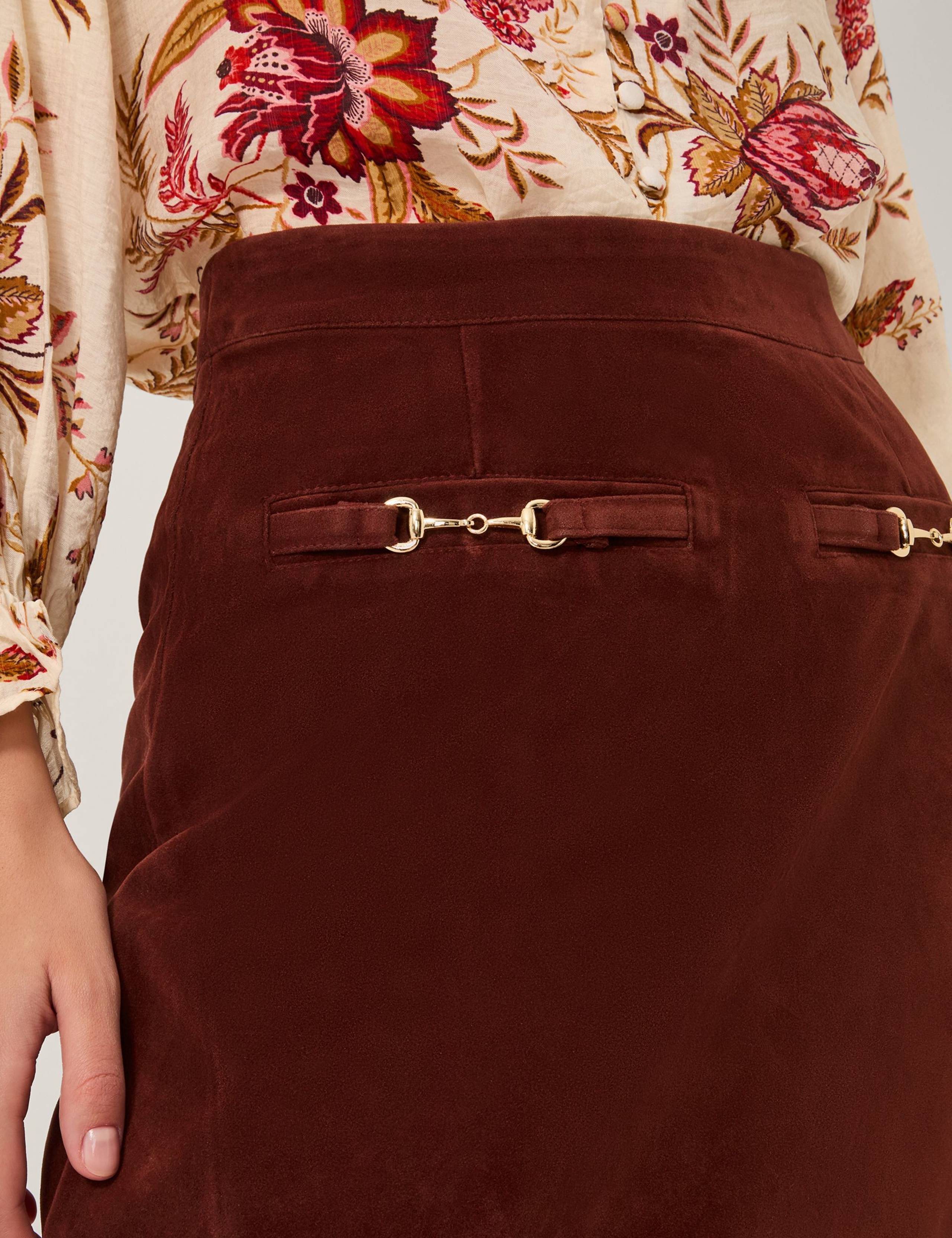 Suedette Midi A-Line Skirt 4 of 4