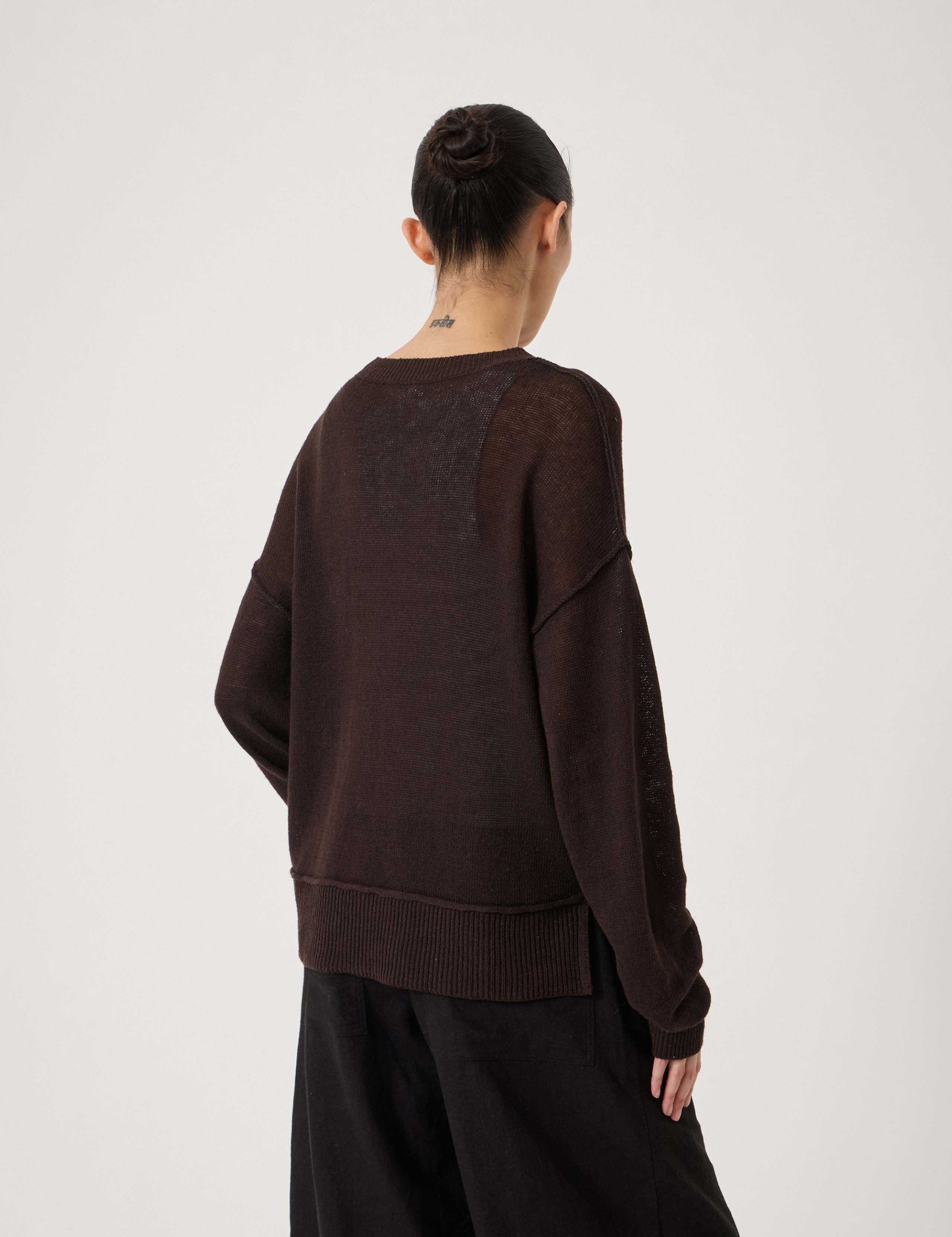 Linen Blend Crew Neck Jumper 4 of 5