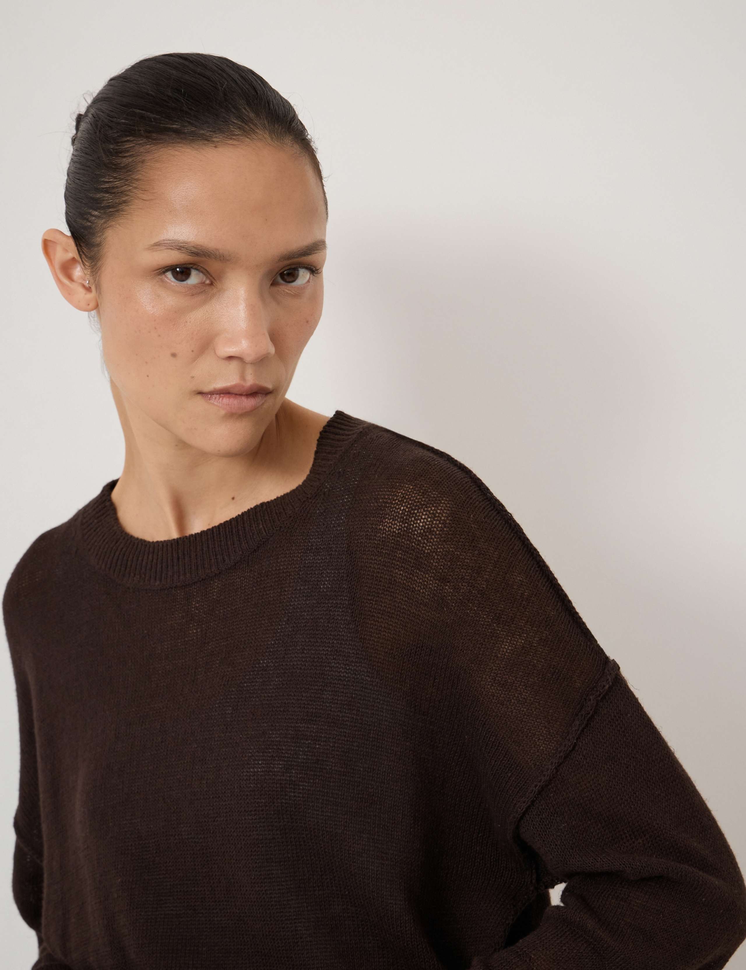 Linen Blend Crew Neck Jumper 5 of 5