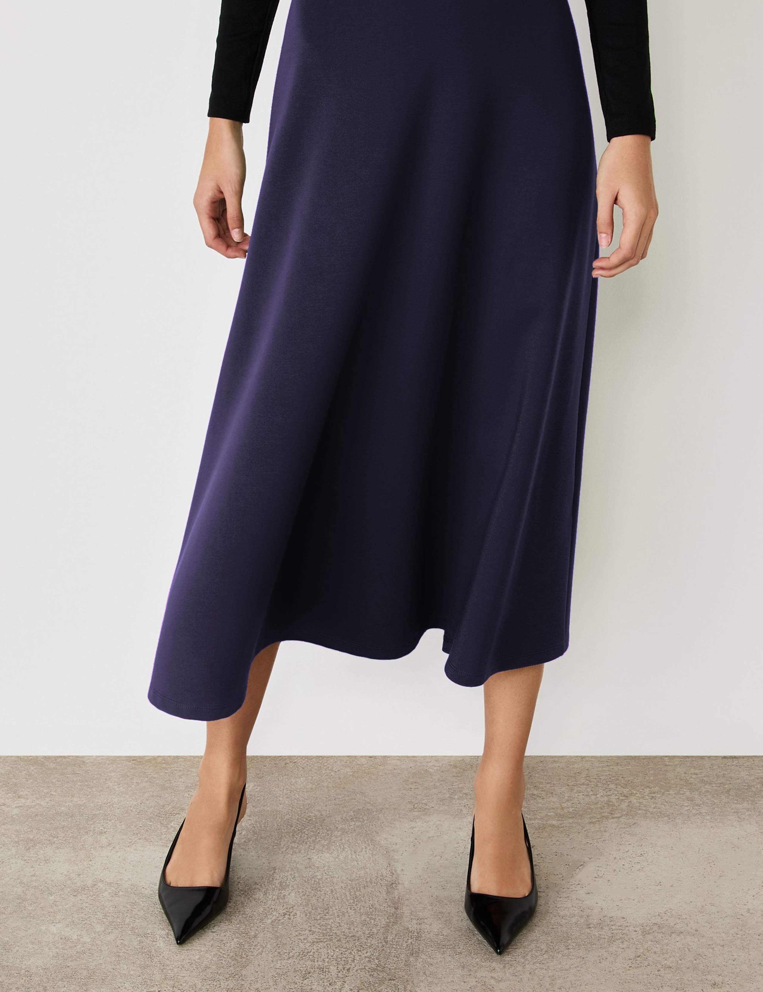 Jersey Midi A-Line Skirt 3 of 4