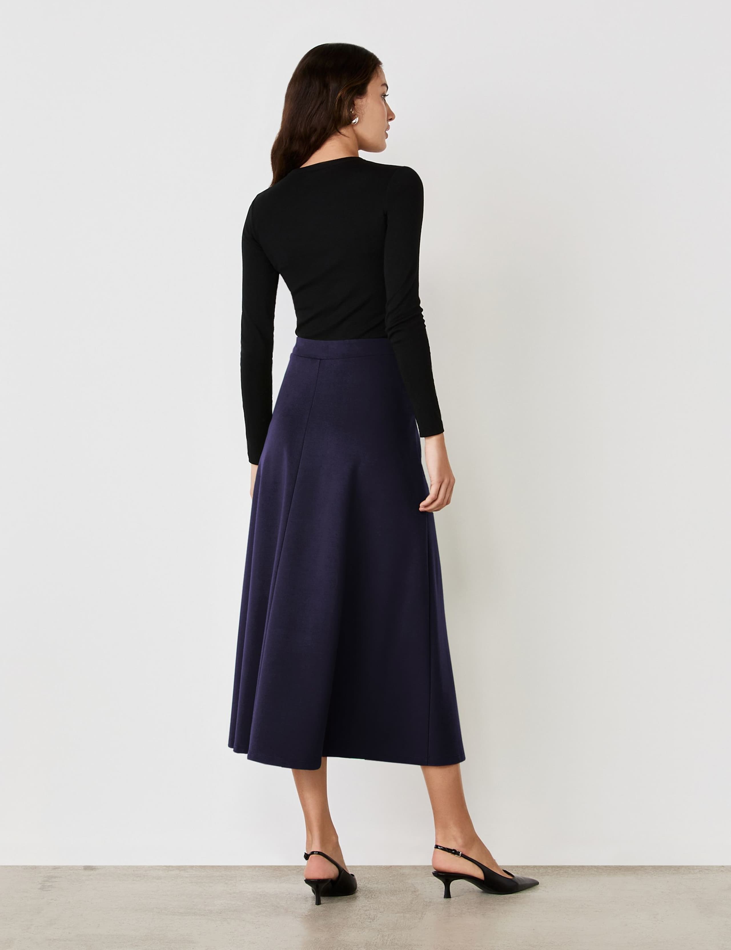 Jersey Midi A-Line Skirt 4 of 4