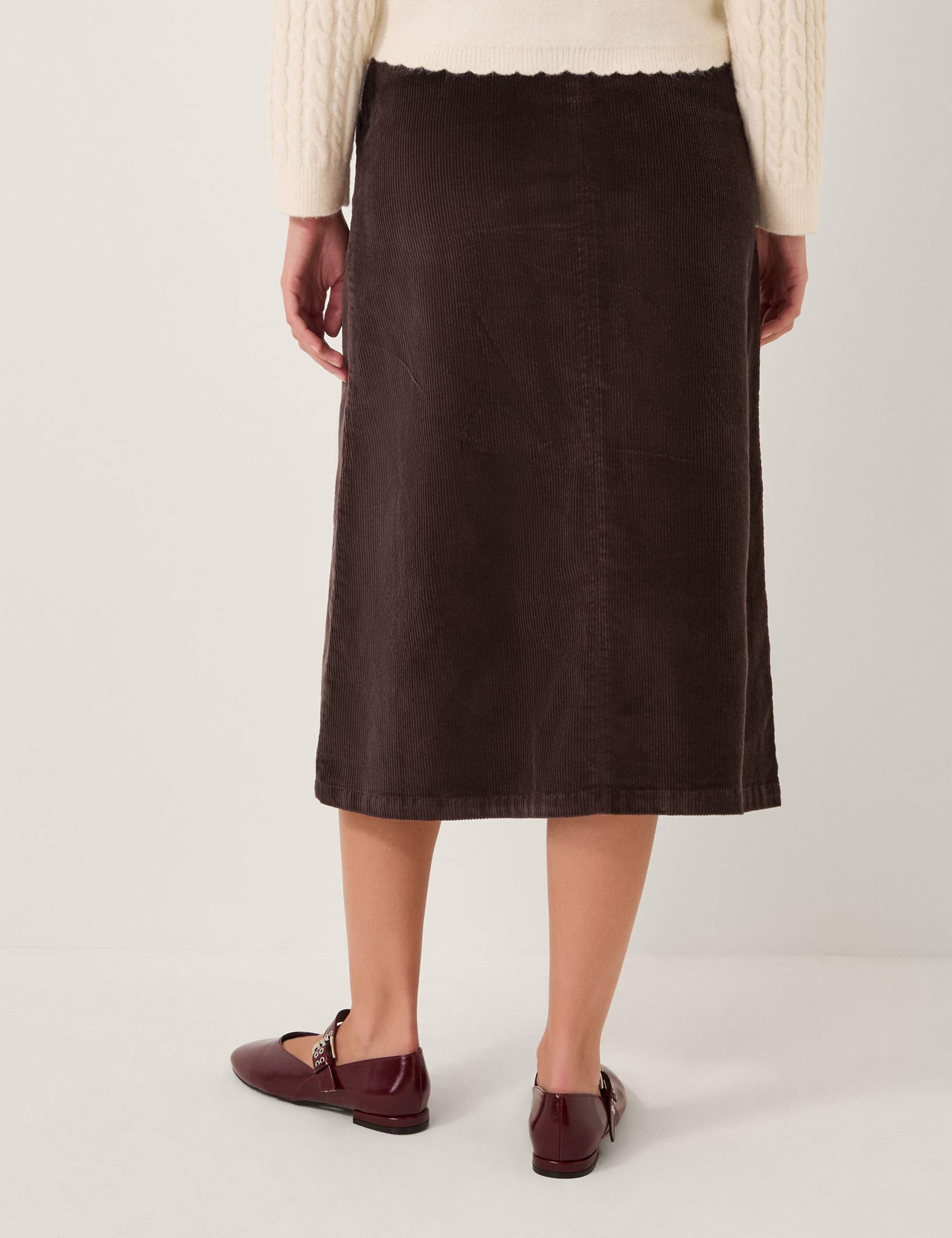 Cord Midi A-Line Skirt 2 of 4