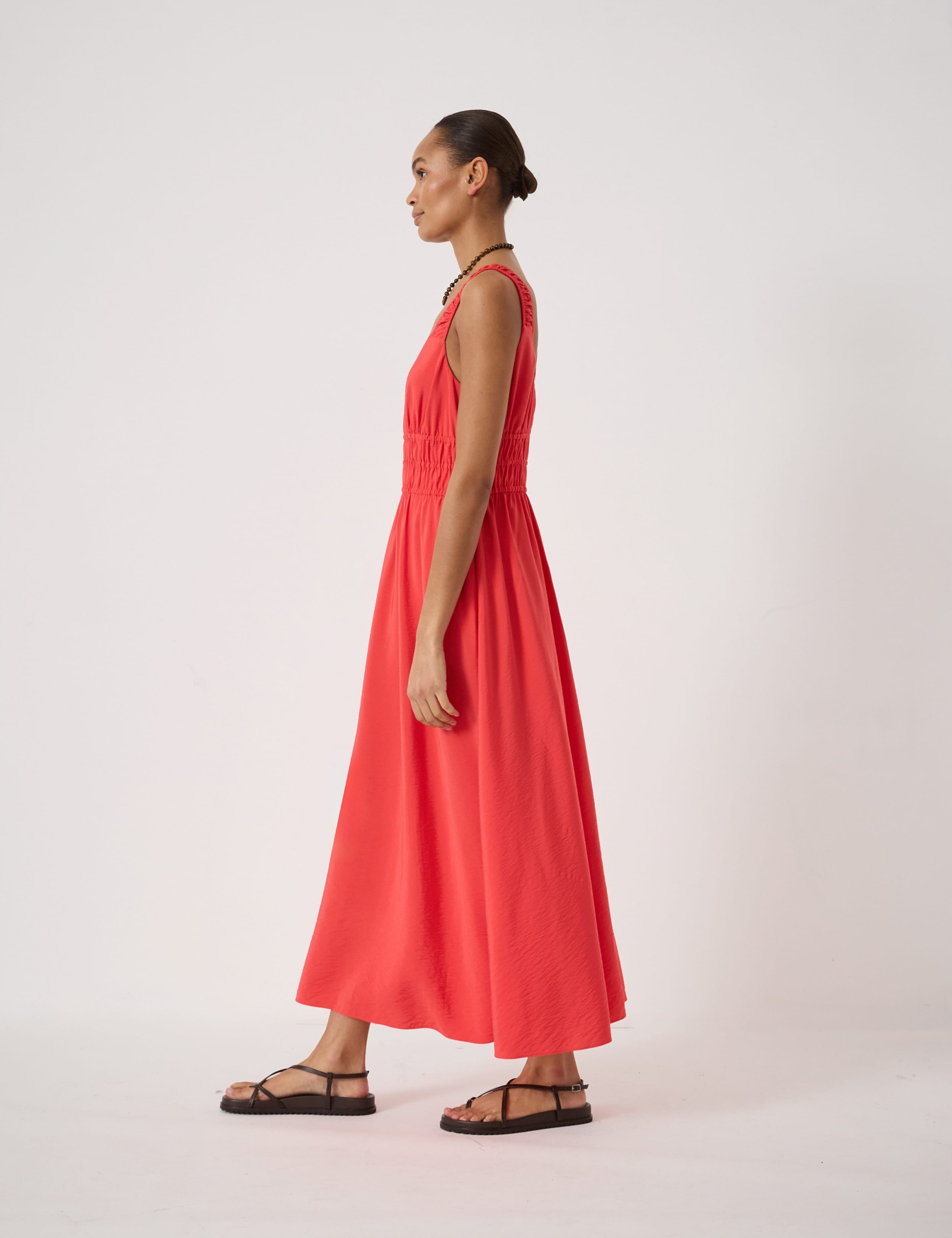 Scoop Neck Midi Waisted Dress 4 of 6