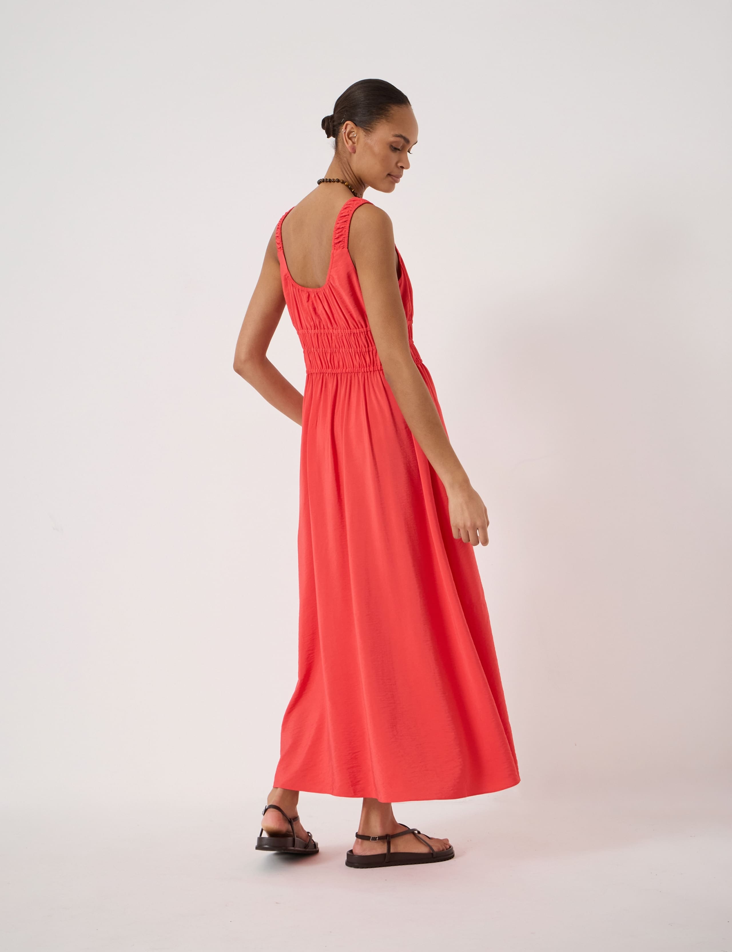 Scoop Neck Midi Waisted Dress 5 of 6