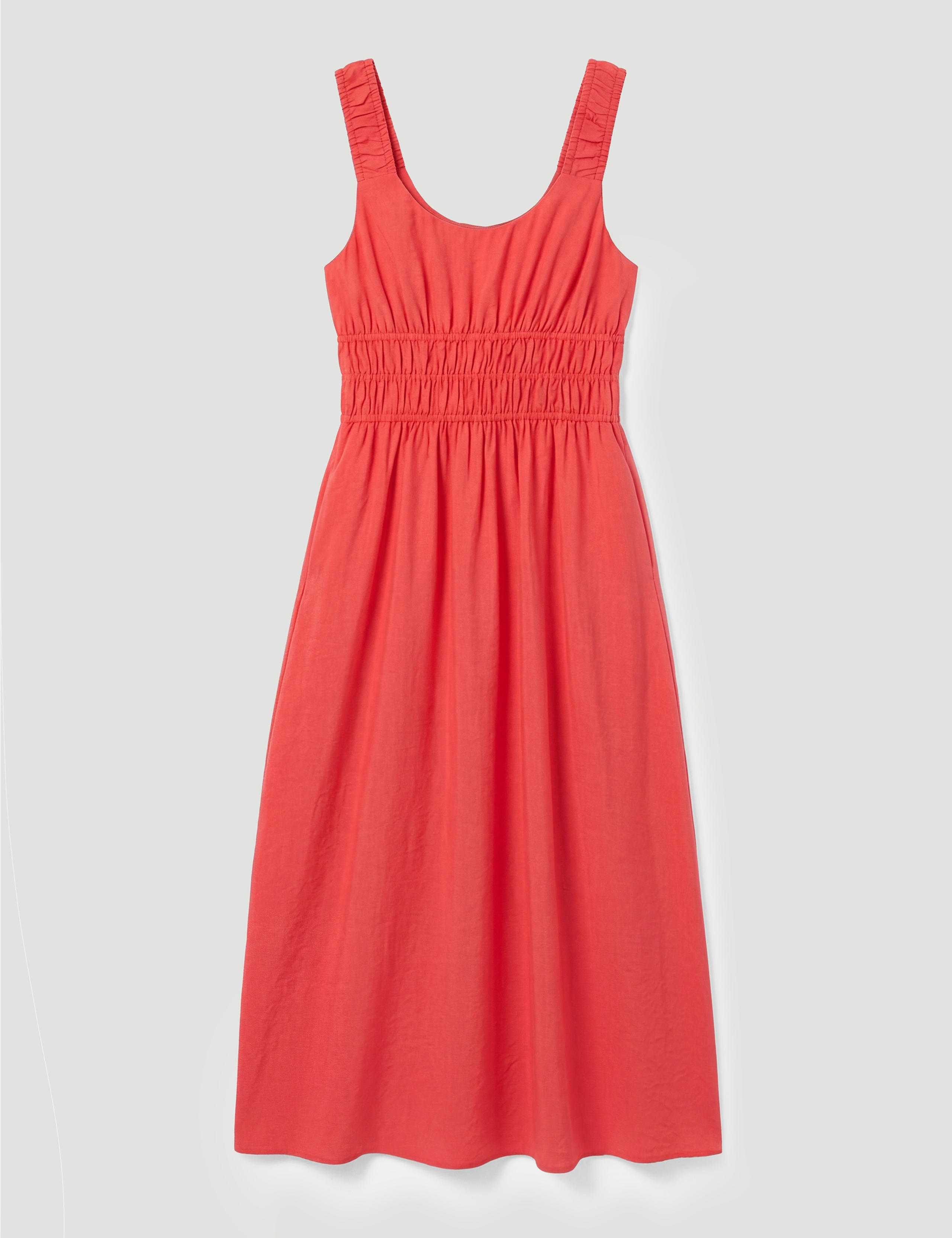 Scoop Neck Midi Waisted Dress 2 of 6