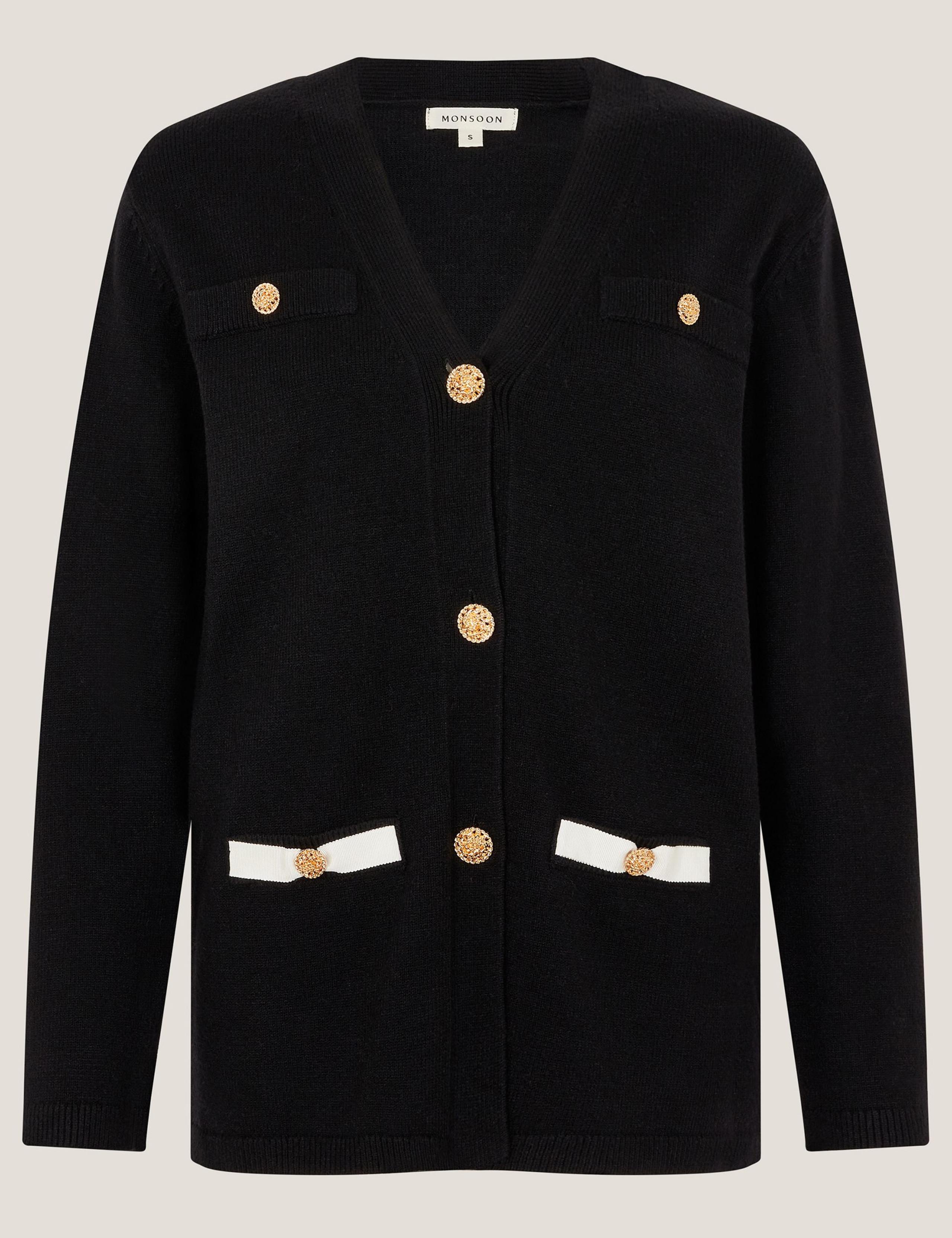 V-Neck Button Front Longline Cardigan 3 of 5