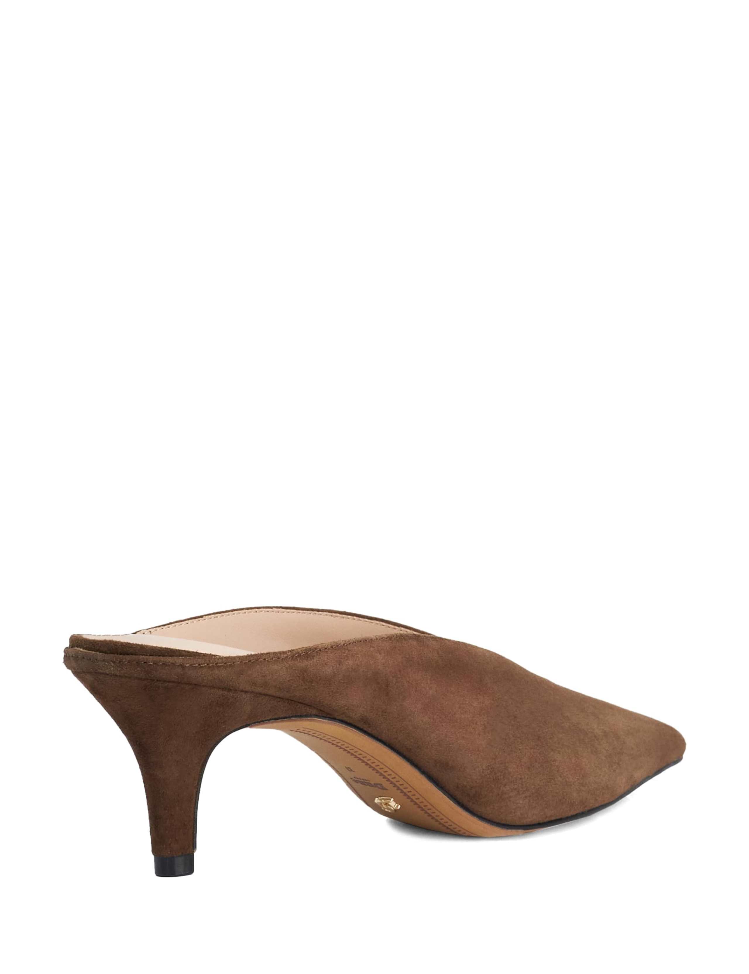 Leather Slip On Kitten Heel Pointed Mules 6 of 6