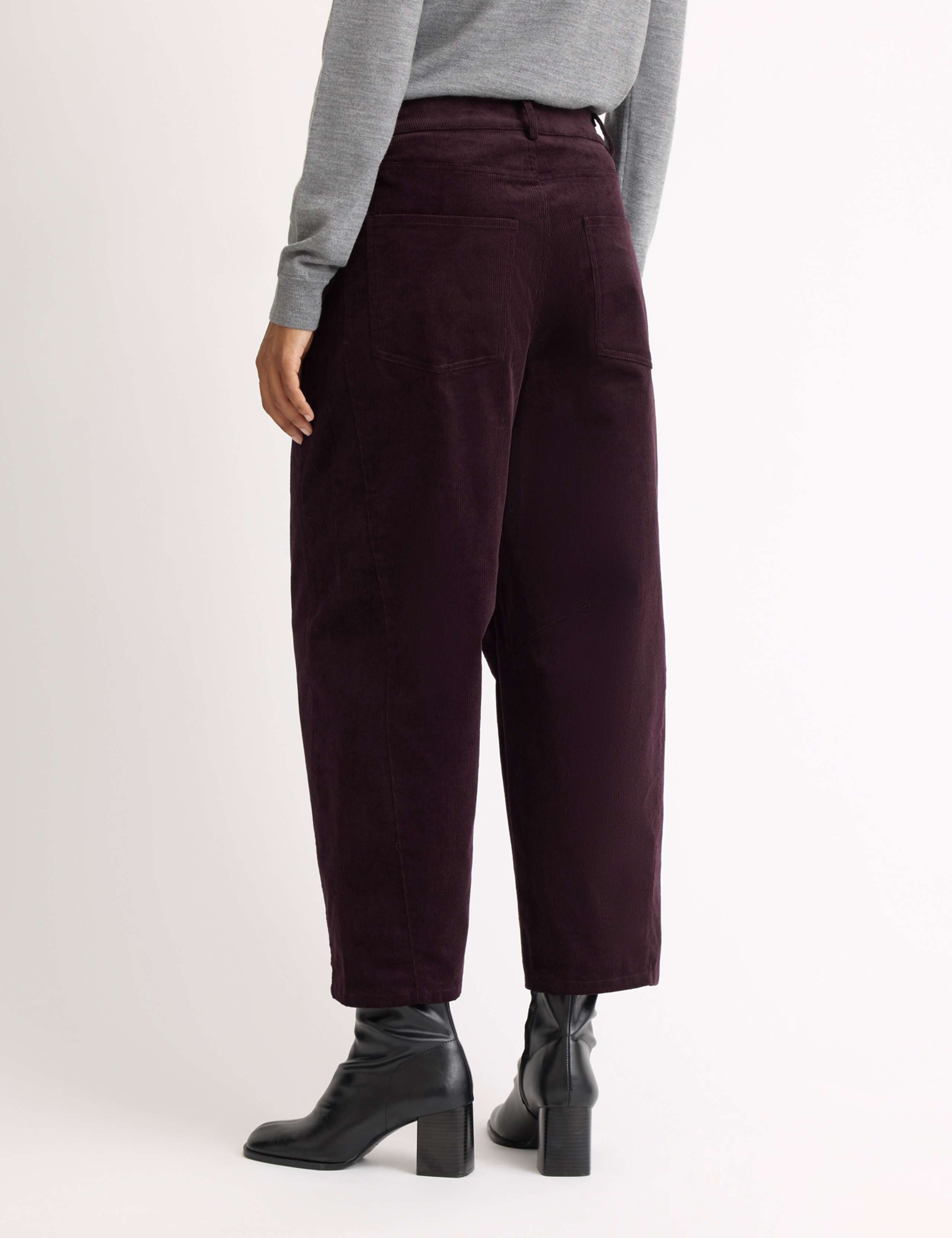 Cord Barrel Leg Ankle Grazer Trousers 3 of 4