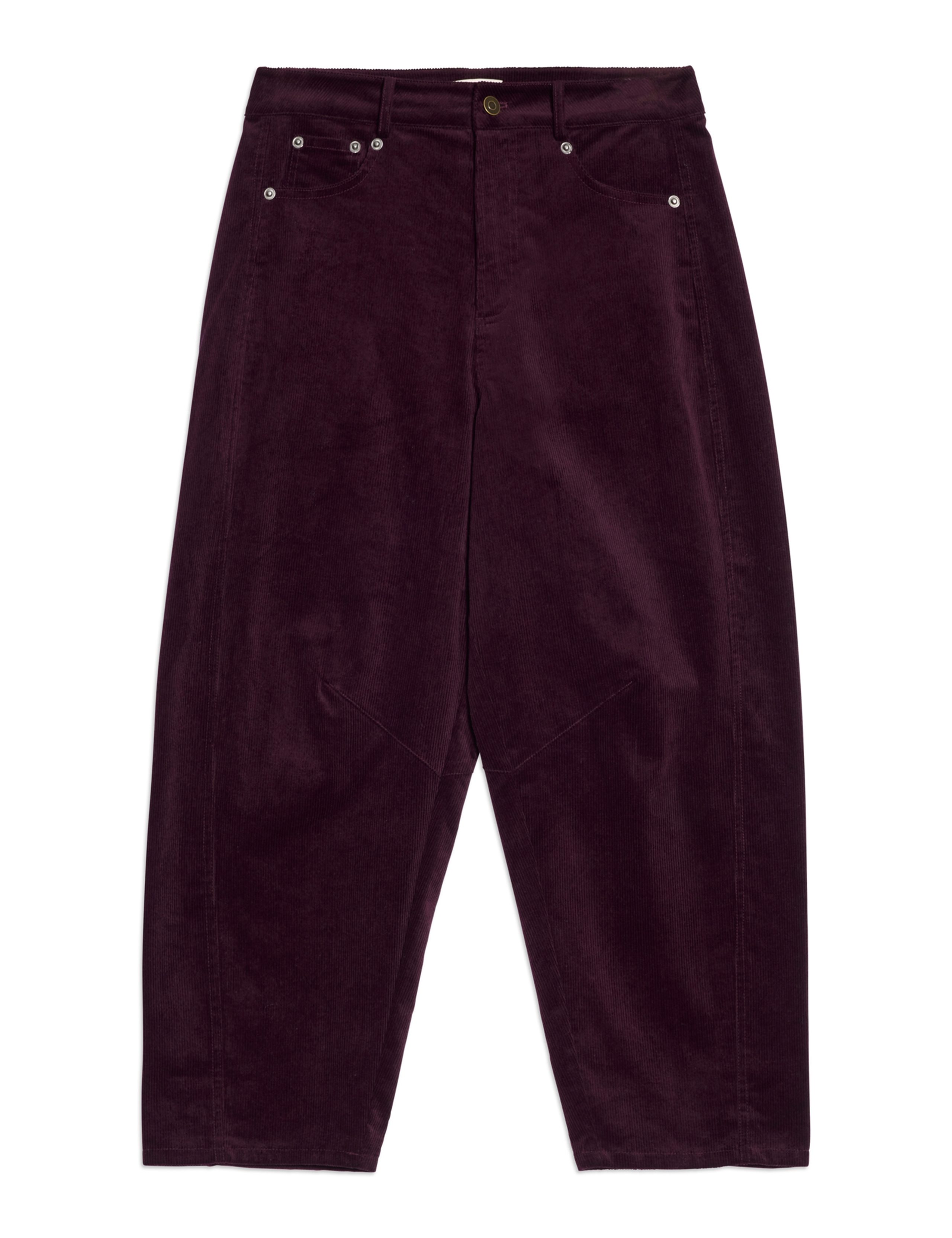 Cord Barrel Leg Ankle Grazer Trousers 2 of 4
