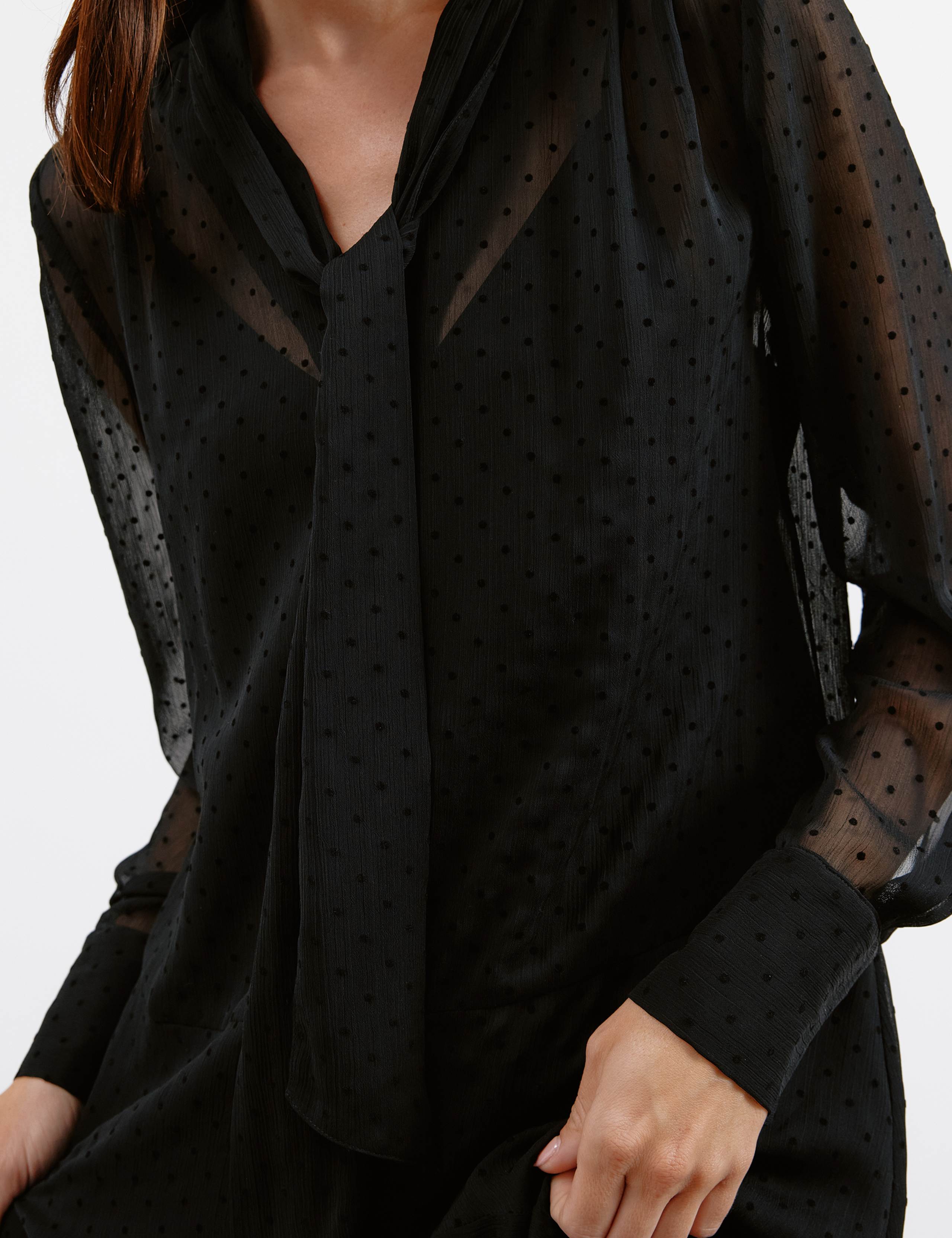 Jacquard Tie Neck Midi Swing Dress 6 of 6