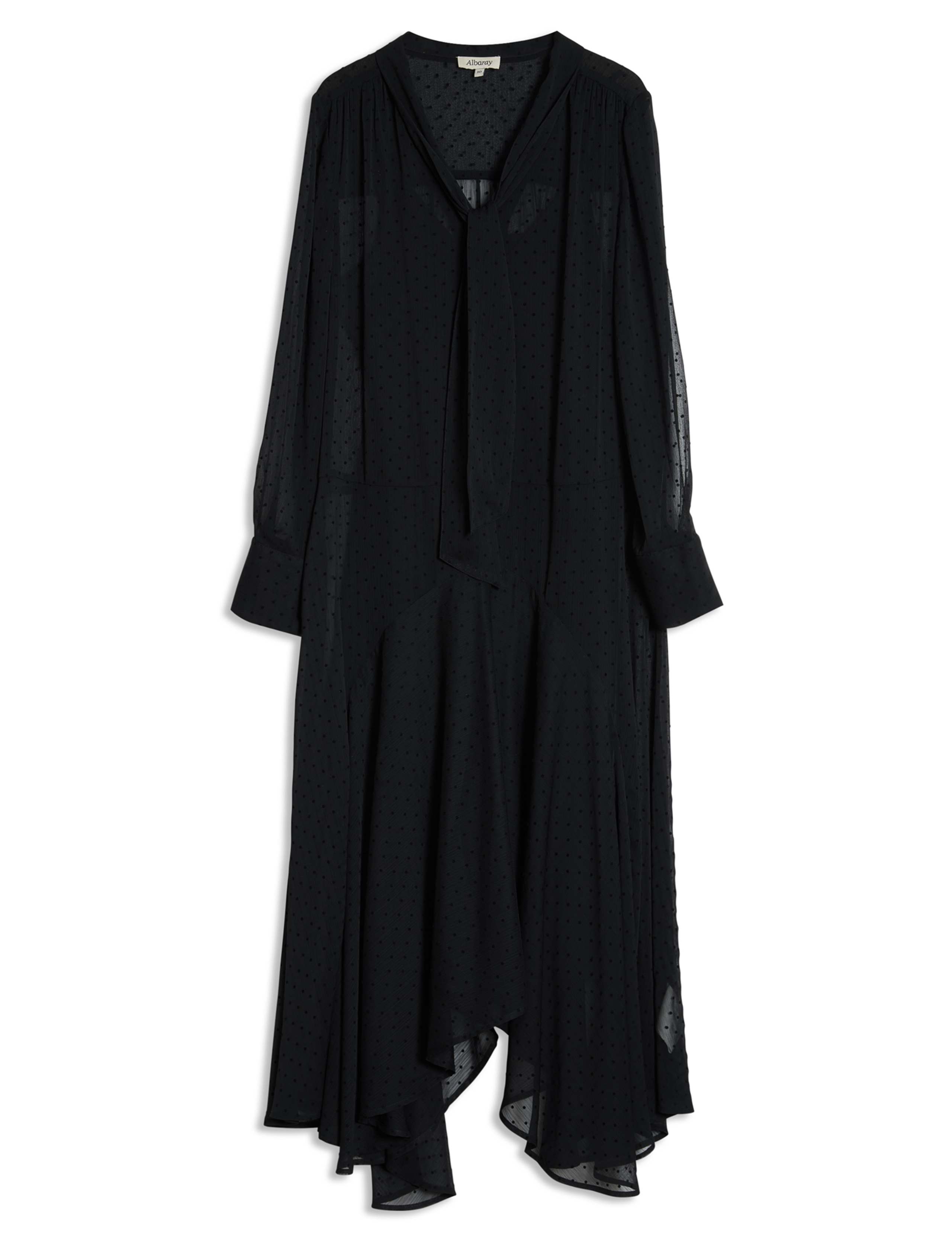 Jacquard Tie Neck Midi Swing Dress 2 of 6