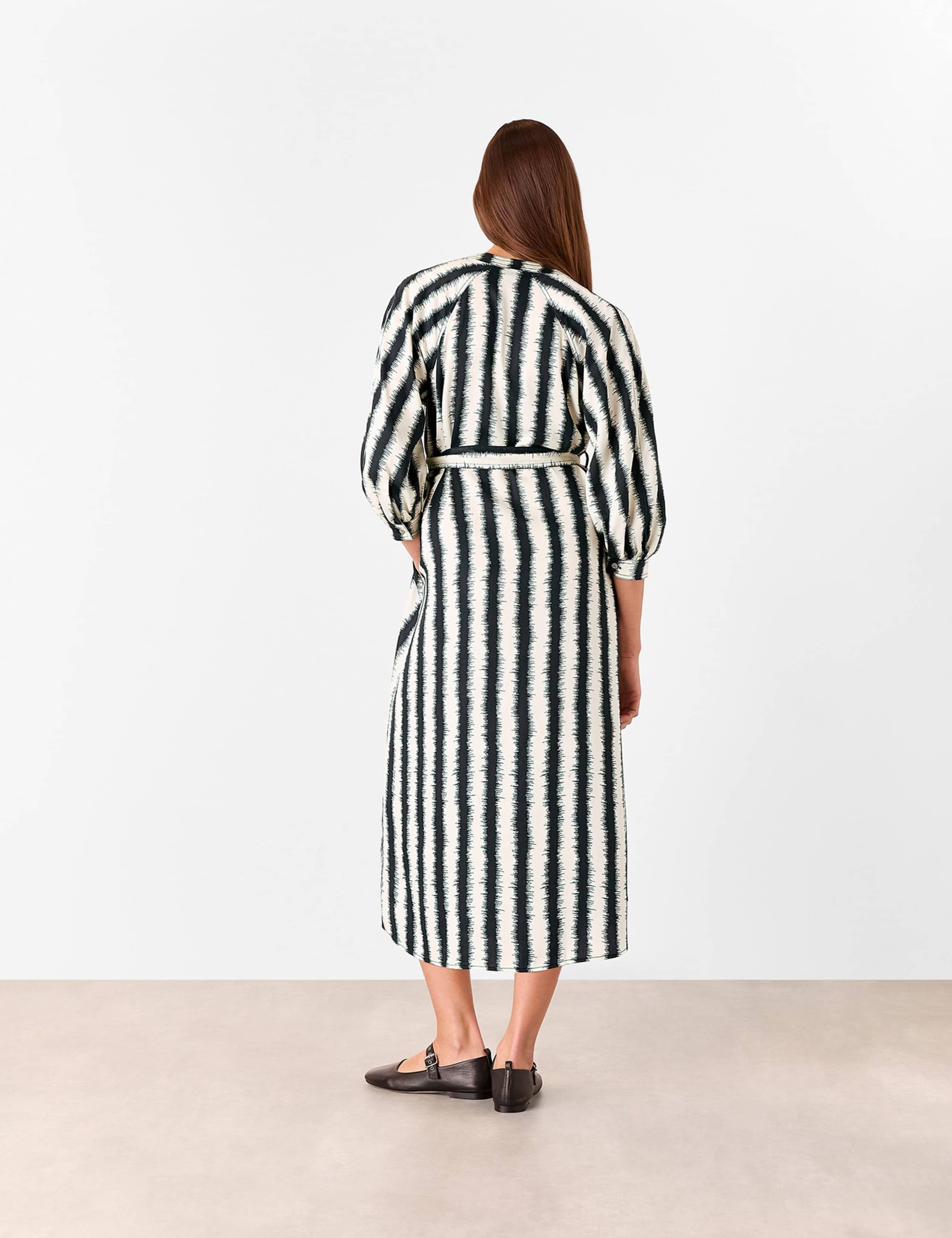 Pure Lyocell Striped Midi Shirt Dress 4 of 4