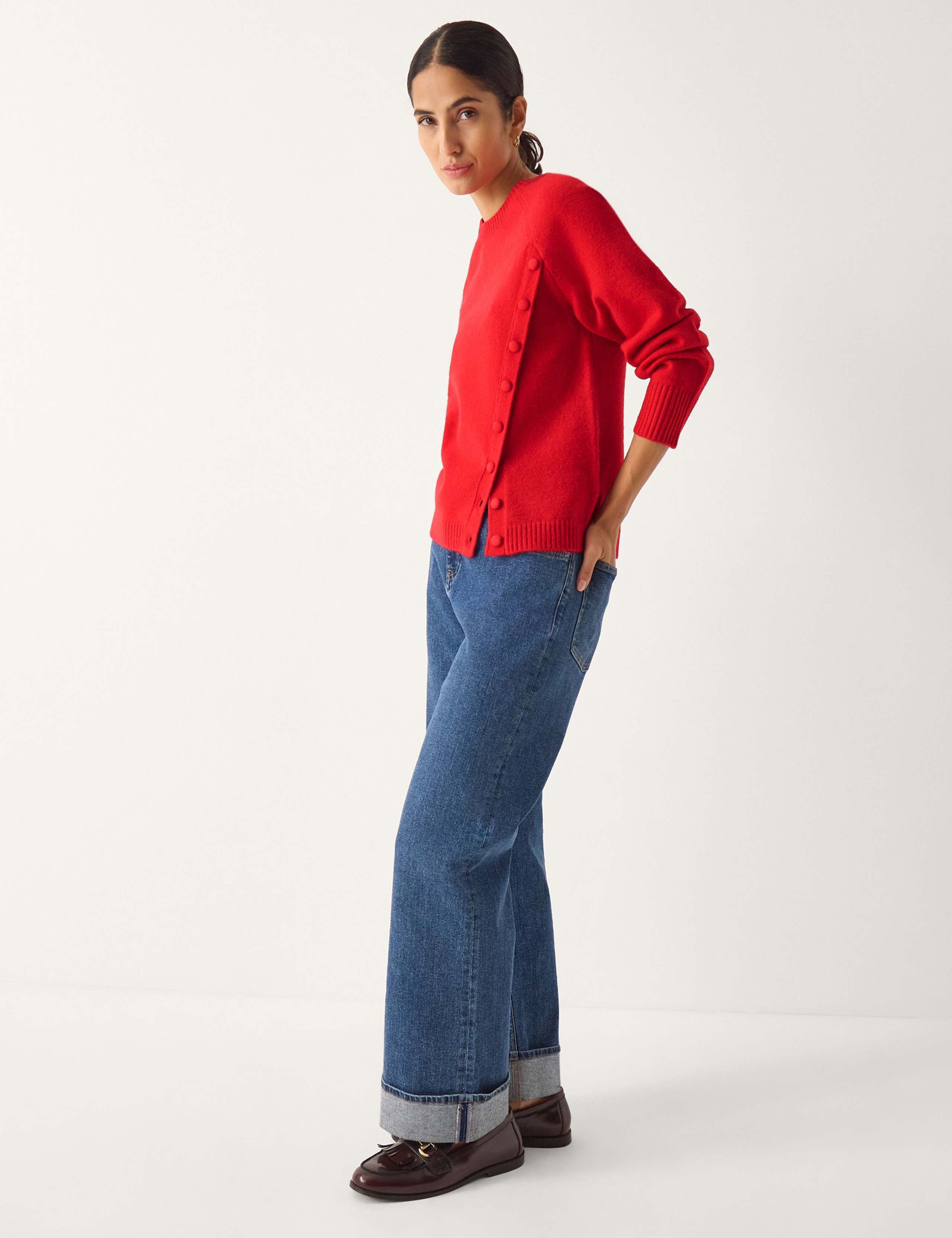 Crew Neck Button Detail Jumper 4 of 4