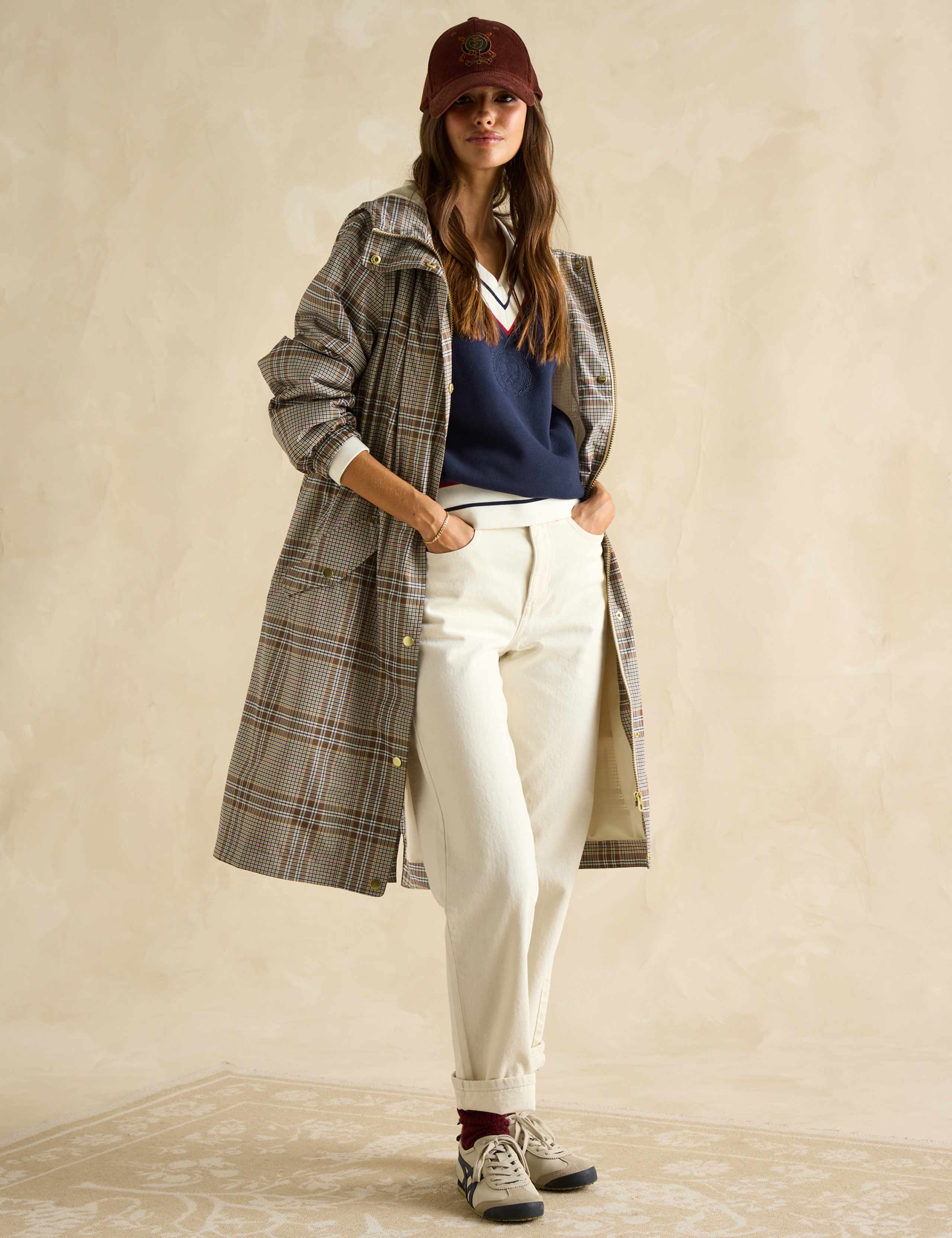 Waterproof Checked Hooded Raincoat 3 of 5