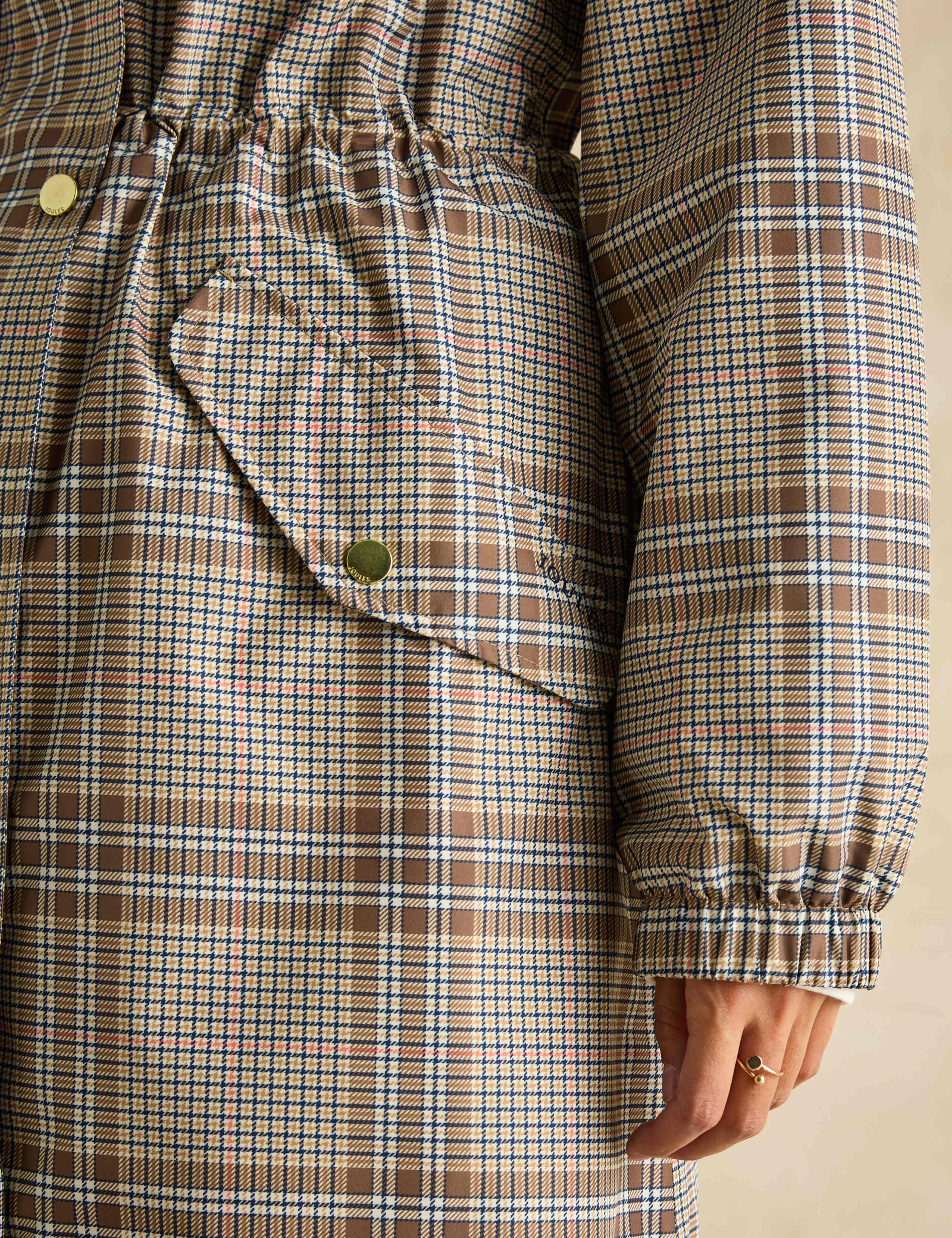 Waterproof Checked Hooded Raincoat 5 of 5