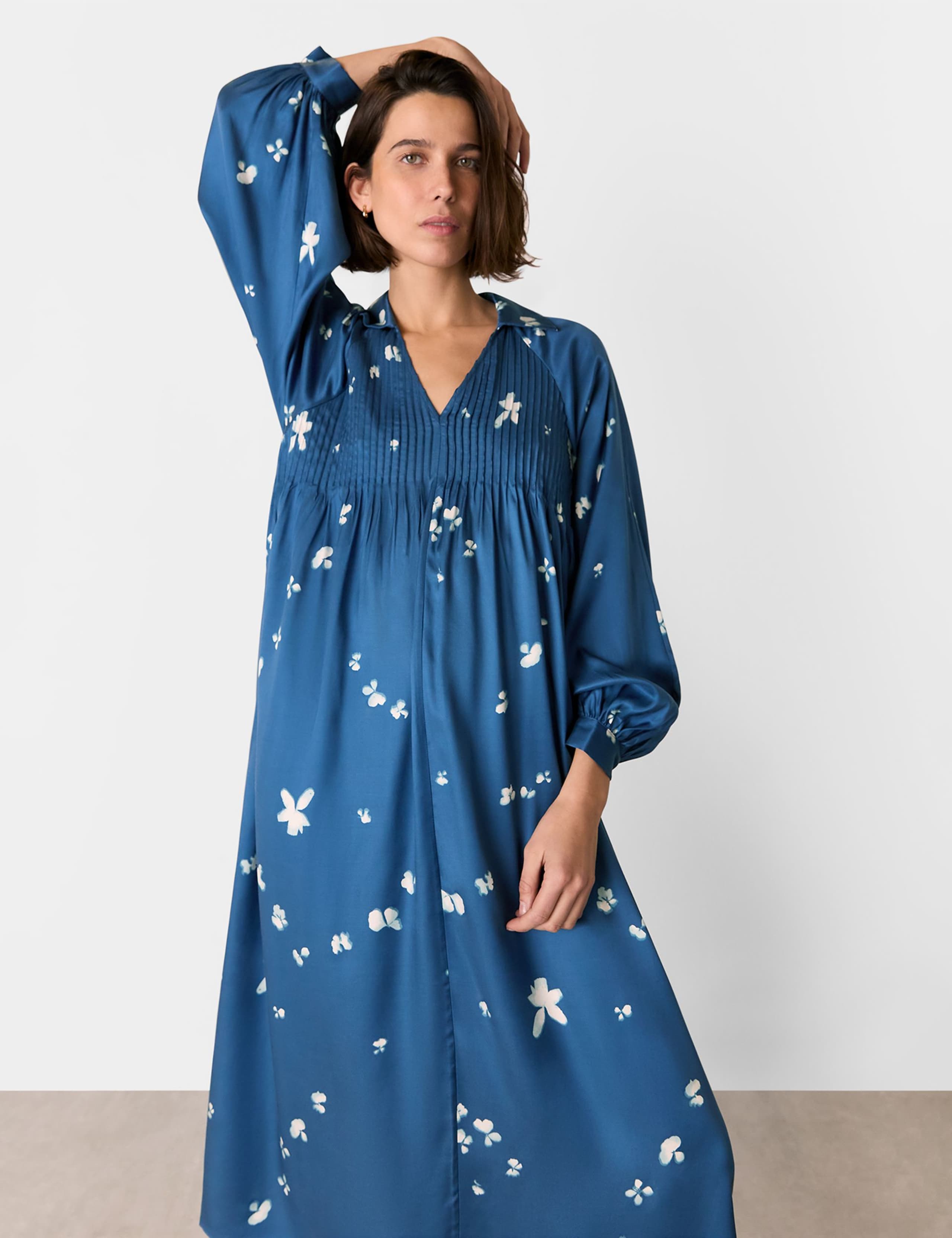 Floral Collared Mini Relaxed Smock Dress 4 of 4