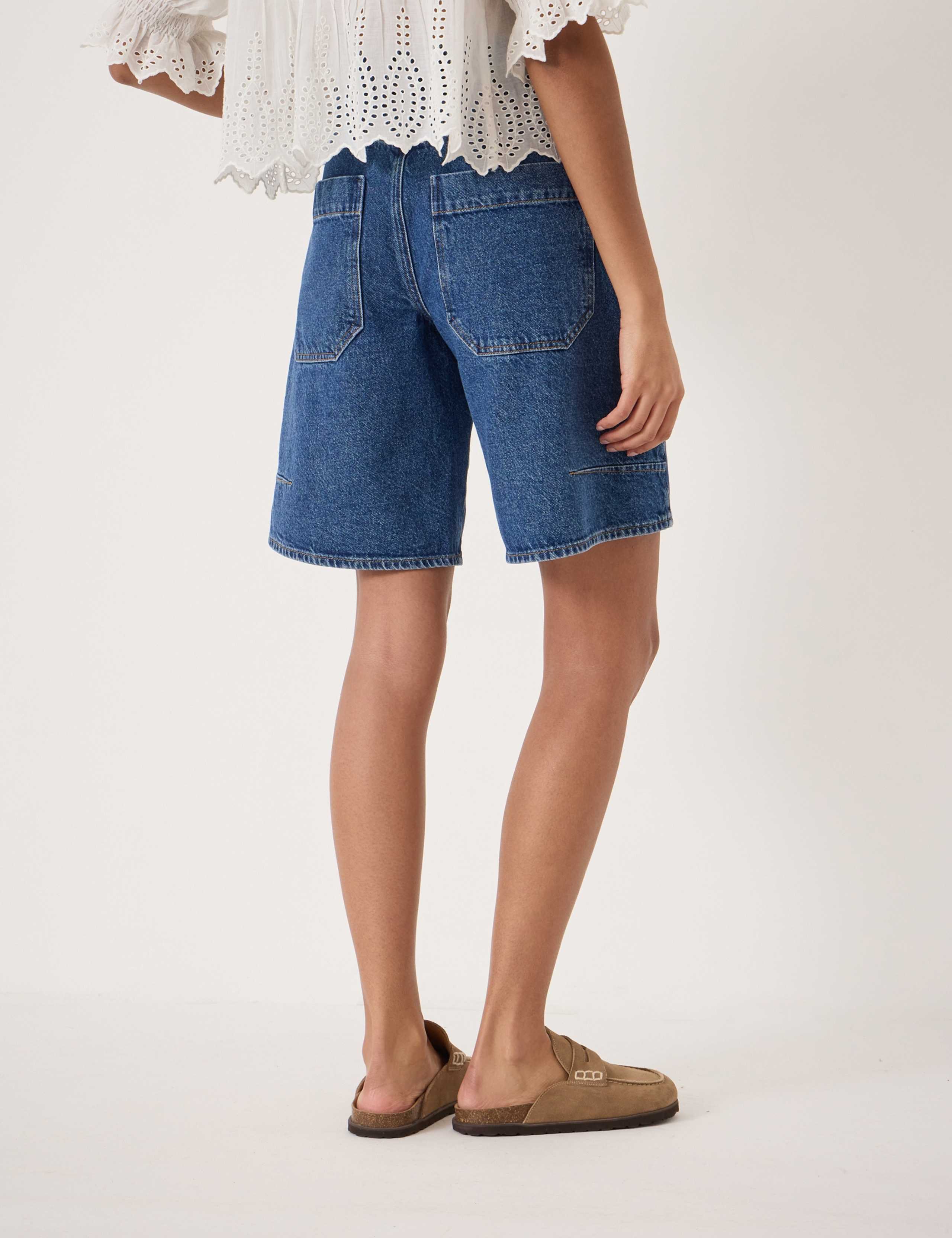 Denim Knee Length Shorts 4 of 5